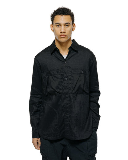 lost & found Sage de Cret Sage de Cret LI/CO/WO Washed Lawn Cloth Work Shirt Jacket Black