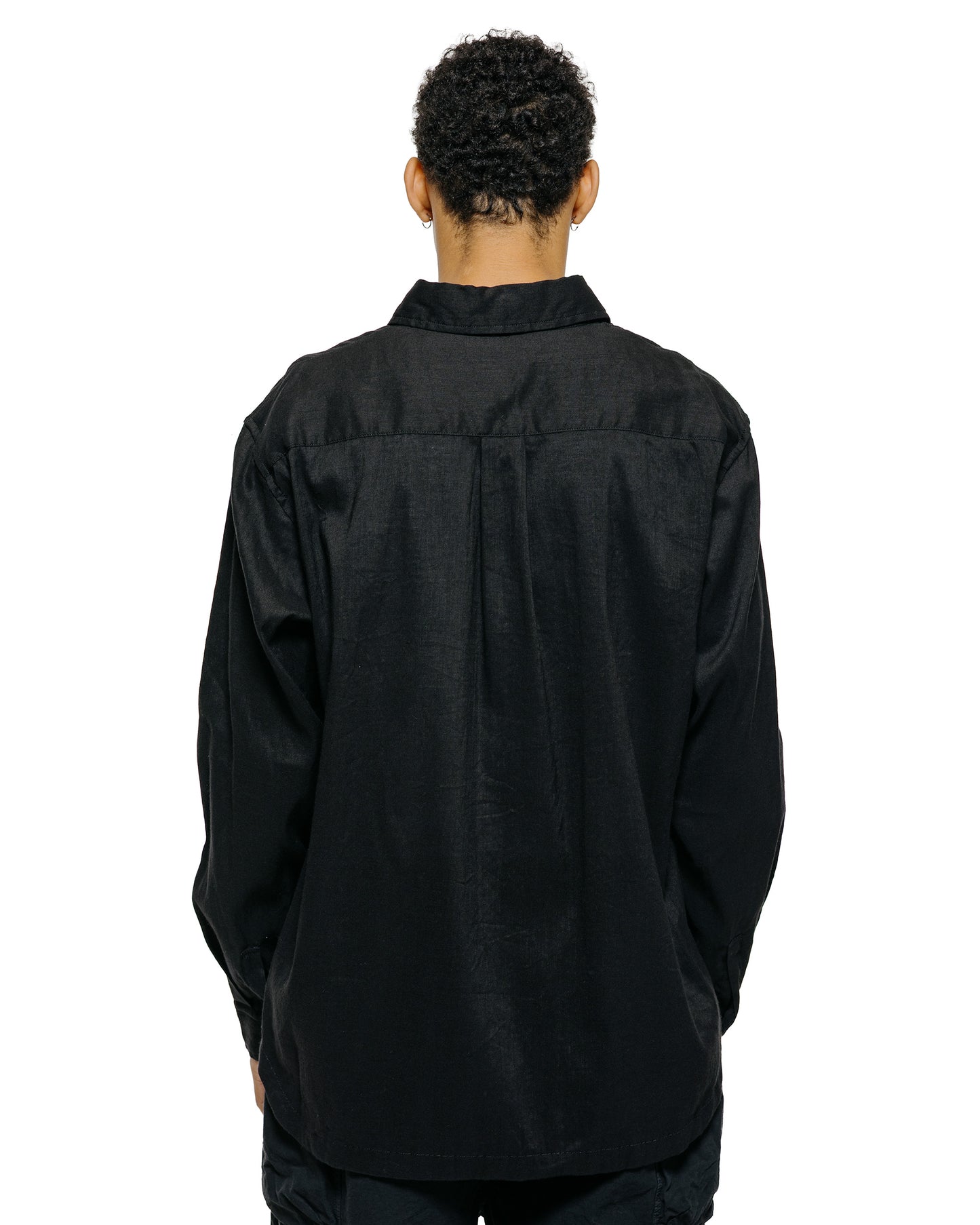 lost & found Sage de Cret Sage de Cret LI/CO/WO Washed Lawn Cloth Work Shirt Jacket Black
