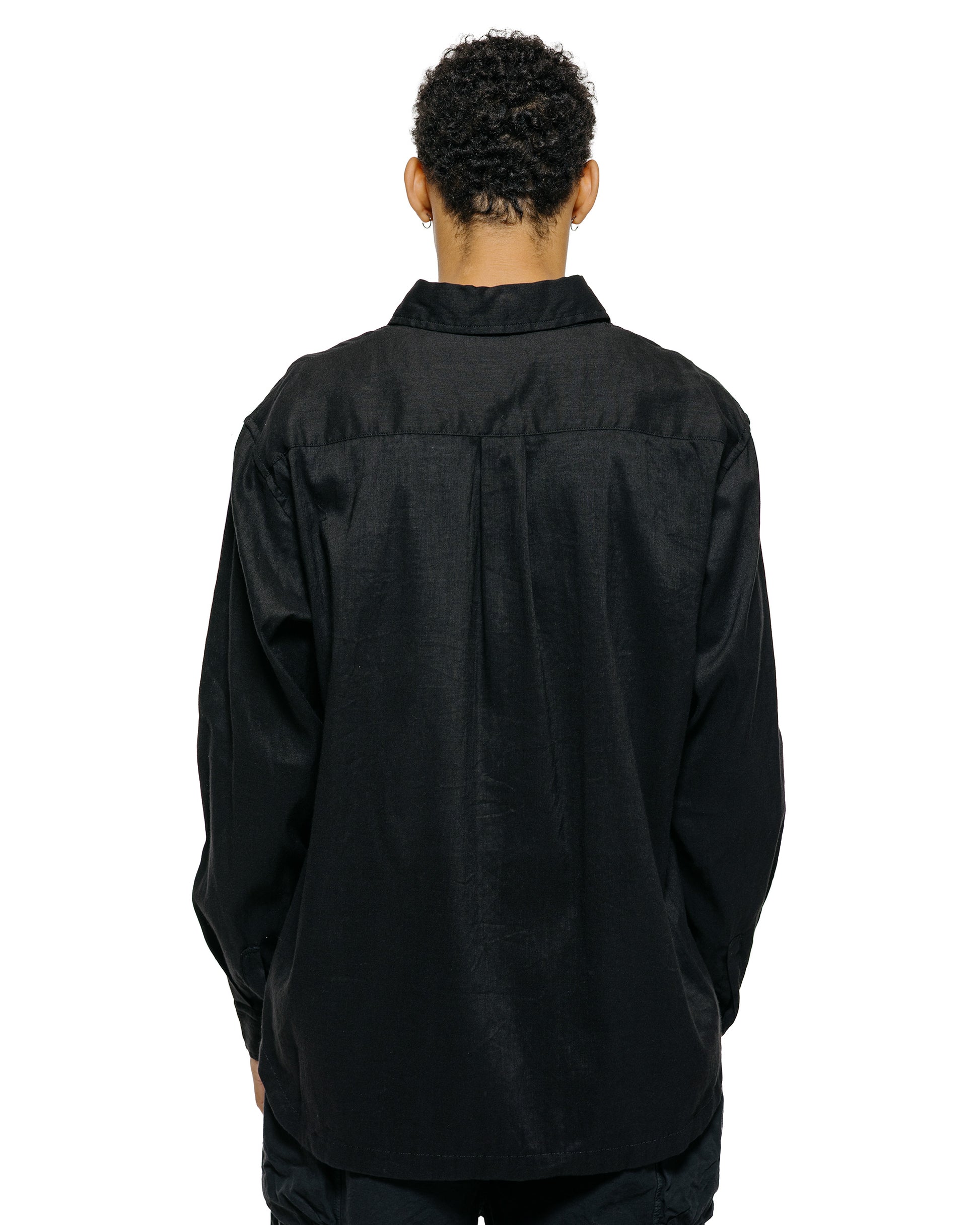 lost & found Sage de Cret Sage de Cret LI/CO/WO Washed Lawn Cloth Work Shirt Jacket Black