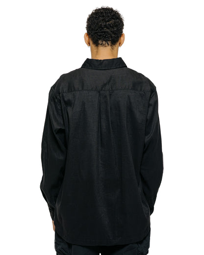 lost & found Sage de Cret Sage de Cret LI/CO/WO Washed Lawn Cloth Work Shirt Jacket Black