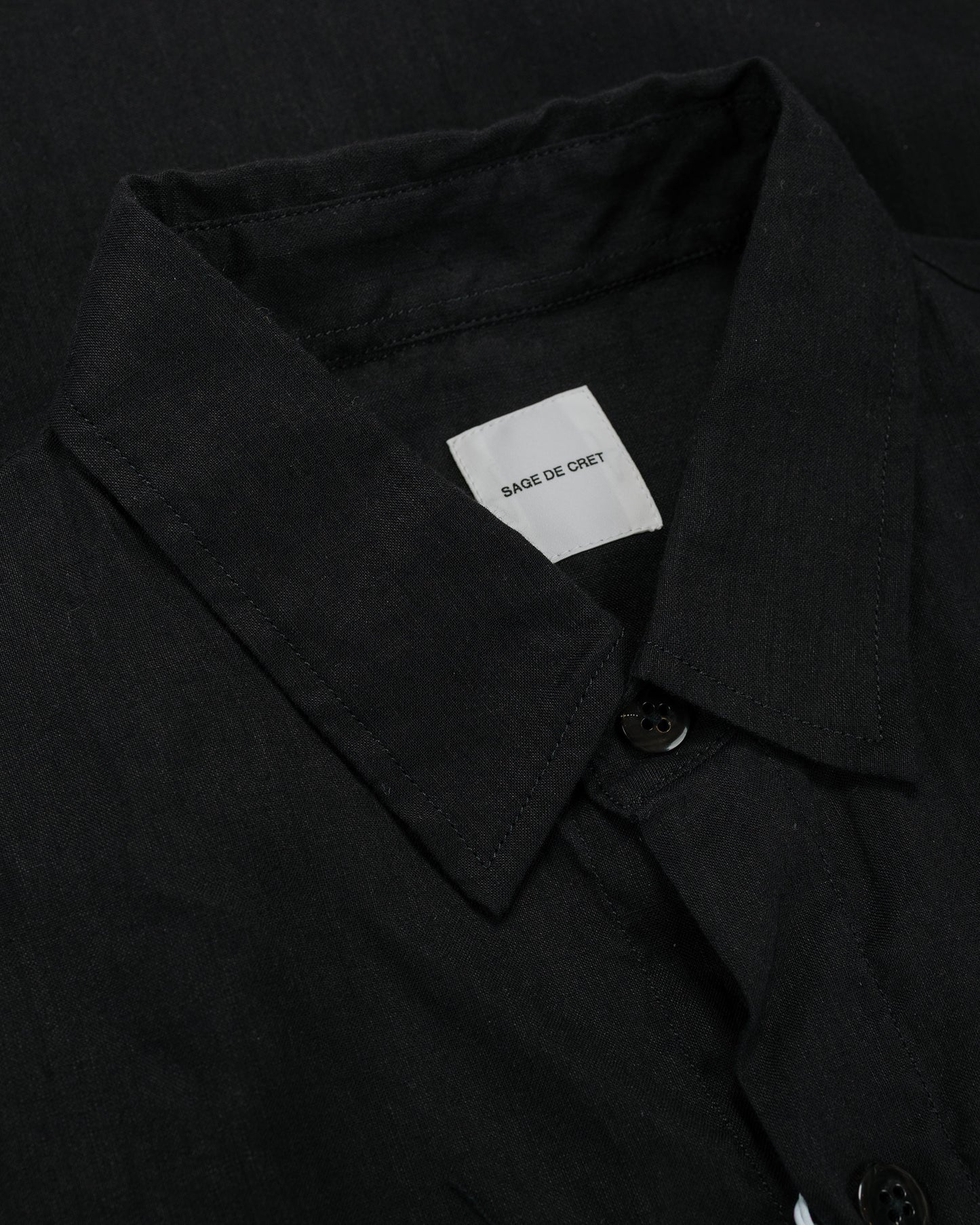 lost & found Sage de Cret Sage de Cret LI/CO/WO Washed Lawn Cloth Work Shirt Jacket Black