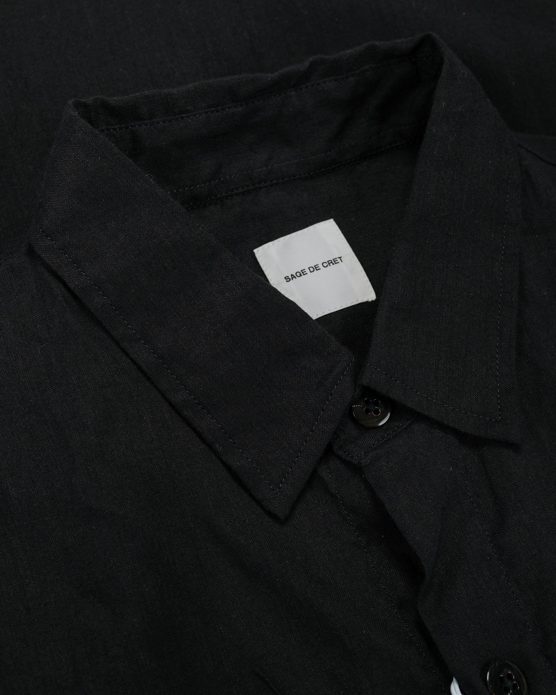 lost & found Sage de Cret Sage de Cret LI/CO/WO Washed Lawn Cloth Work Shirt Jacket Black