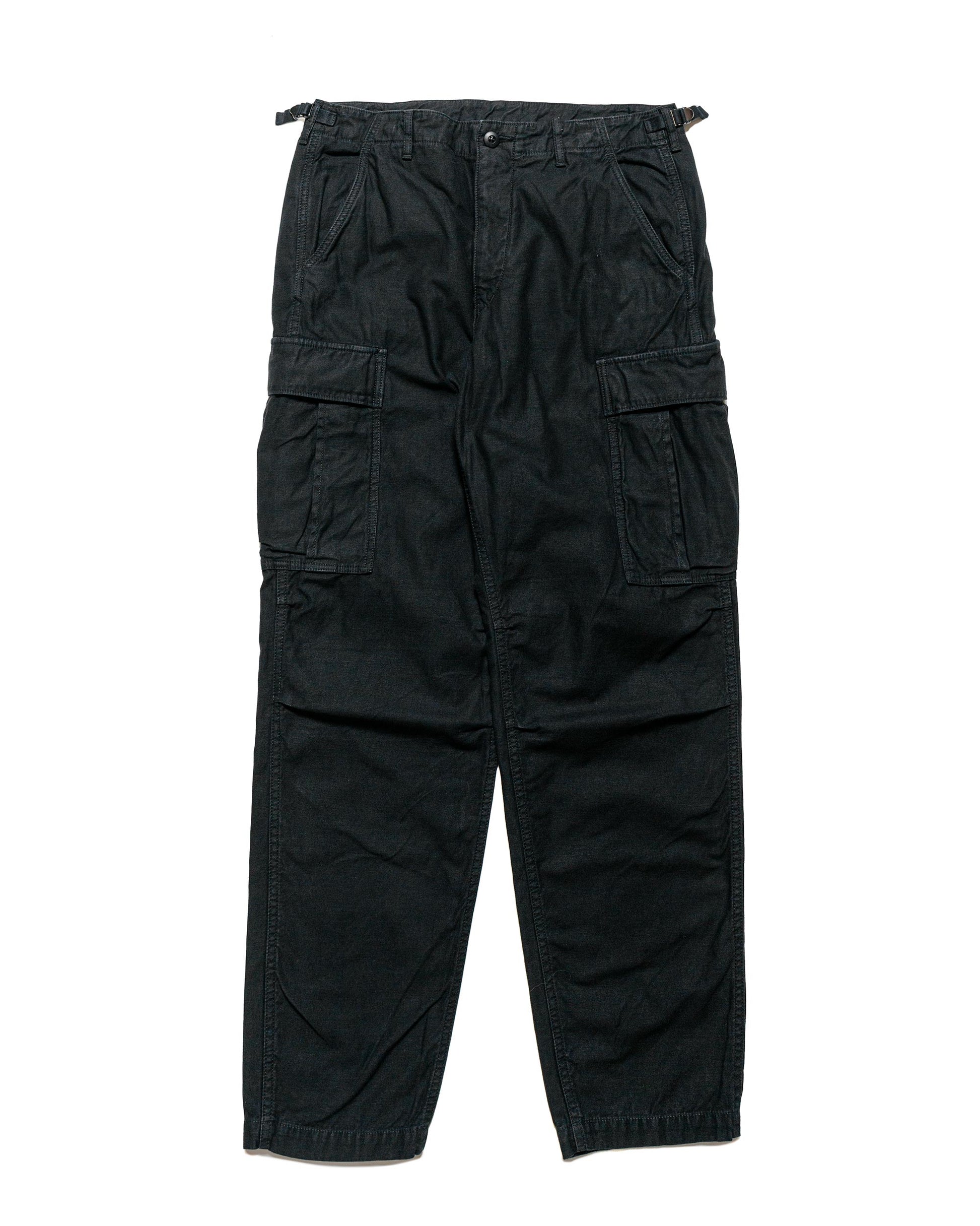 lost & found Sage de Cret Sage de Cret Lost & Found Cotton/Linen Back Satin Cargo Trouser Black