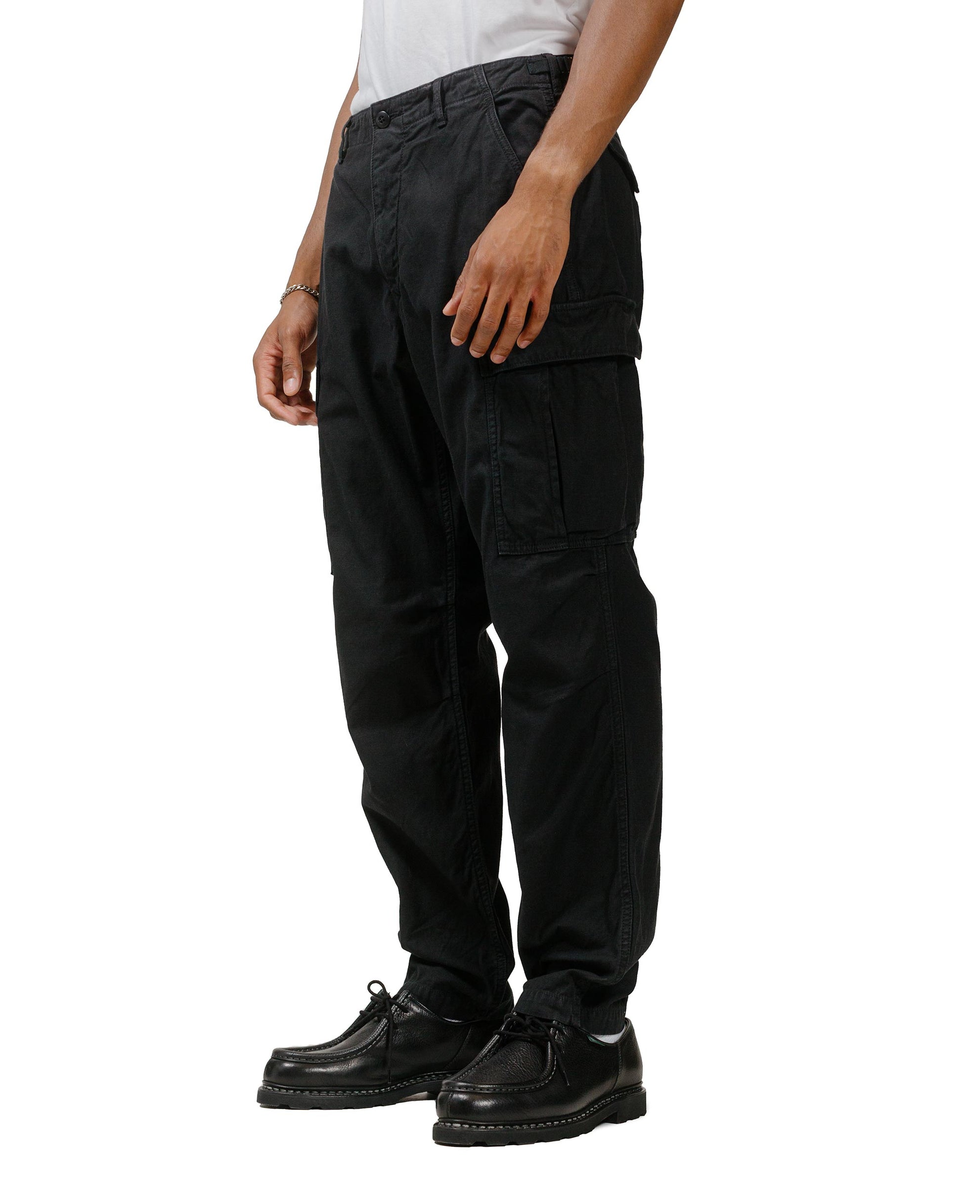 lost & found Sage de Cret Sage de Cret Lost & Found Cotton/Linen Back Satin Cargo Trouser Black