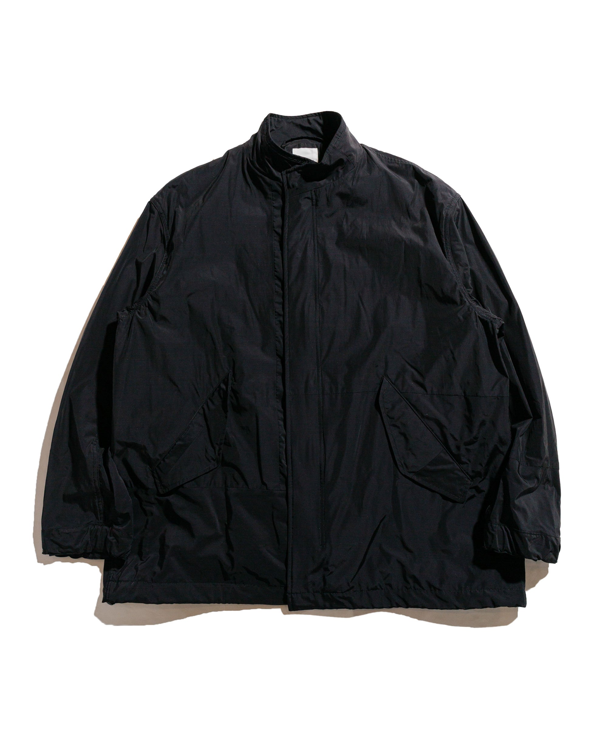 lost & found Sage de Cret Sage de Cret Nylon/Cotton Typewriter Patchwork Military Jacket Black
