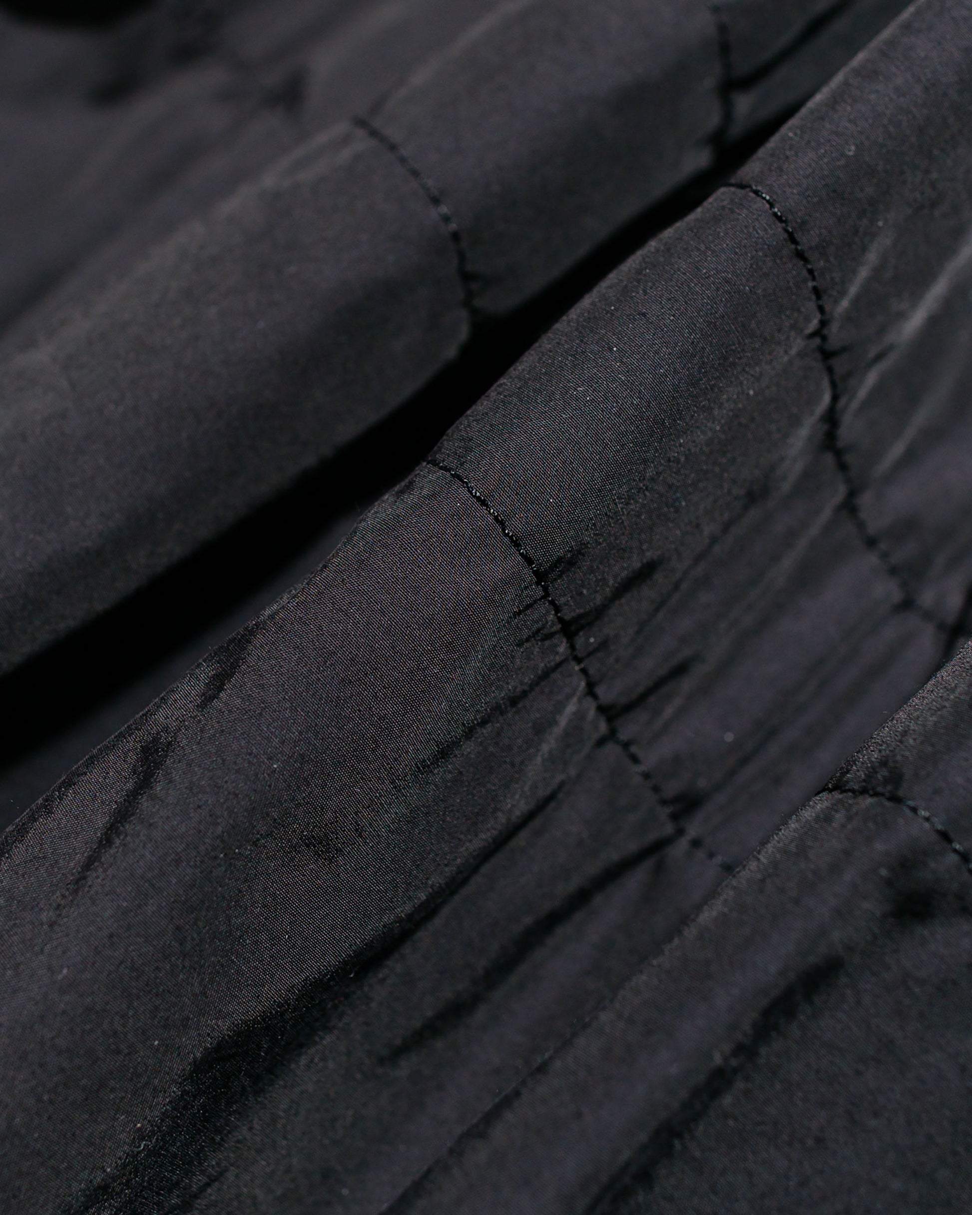 lost & found Sage de Cret Sage de Cret Nylon/Cotton Typewriter Patchwork Military Jacket Black