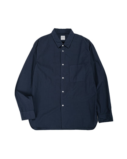 lost & found Sage de Cret Sage de Cret Organic Cotton Bloadcloth Regular Collar Shirt L/S Navy