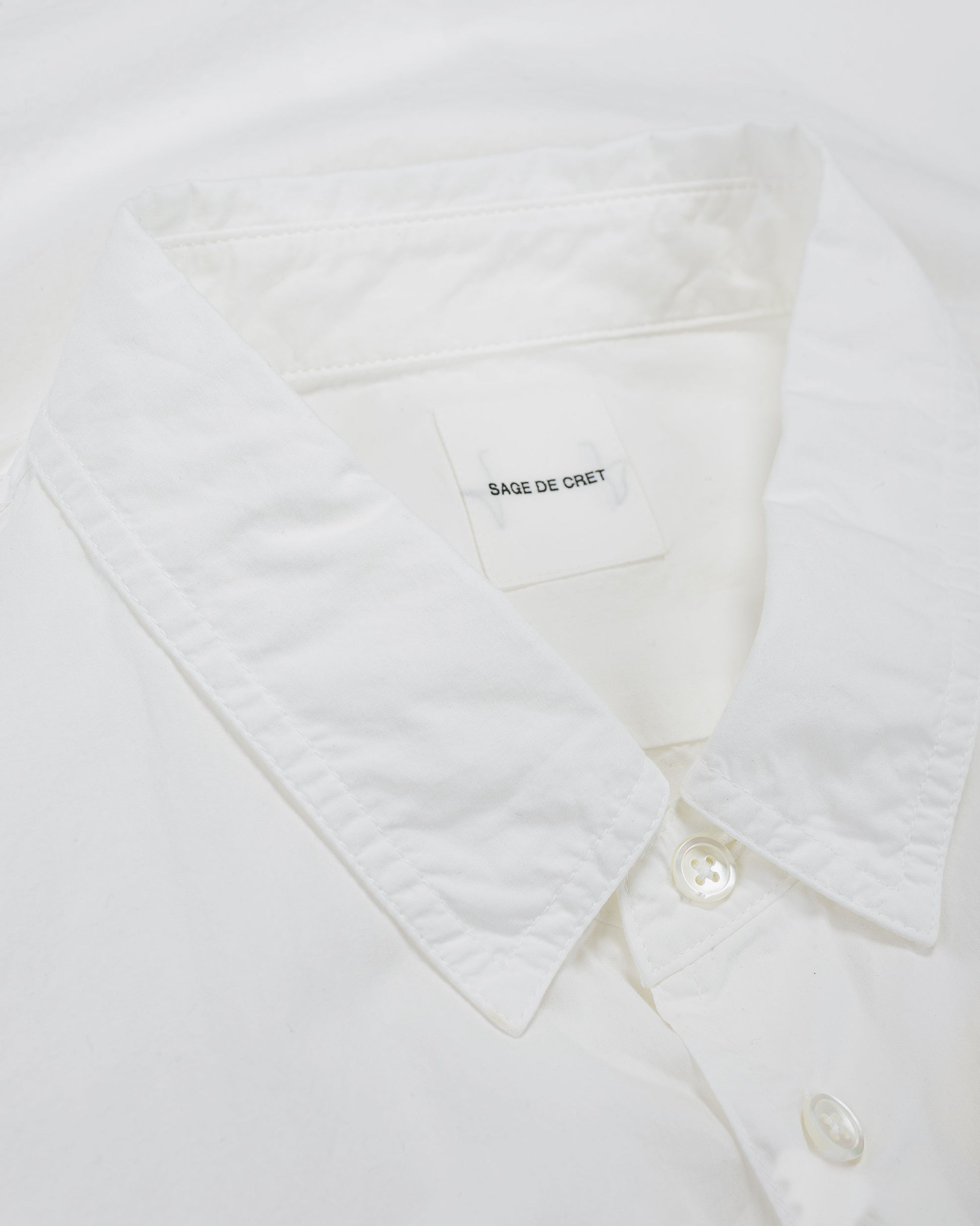 lost & found Sage de Cret Sage de Cret Organic Cotton Bloadcloth Regular Collar Shirt L/S Off White