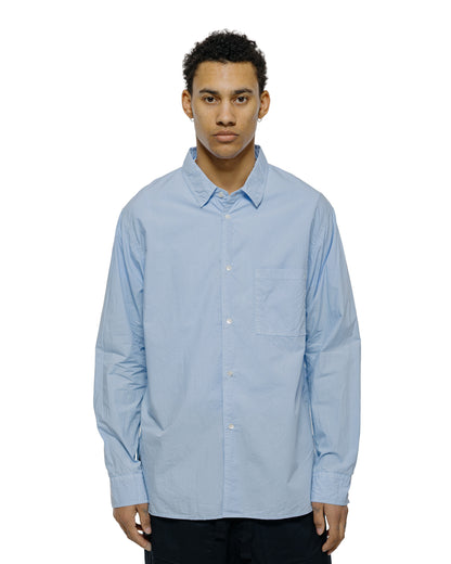 lost & found Sage de Cret Sage de Cret Organic Cotton Bloadcloth Regular Collar Shirt L/S Saxe Blue