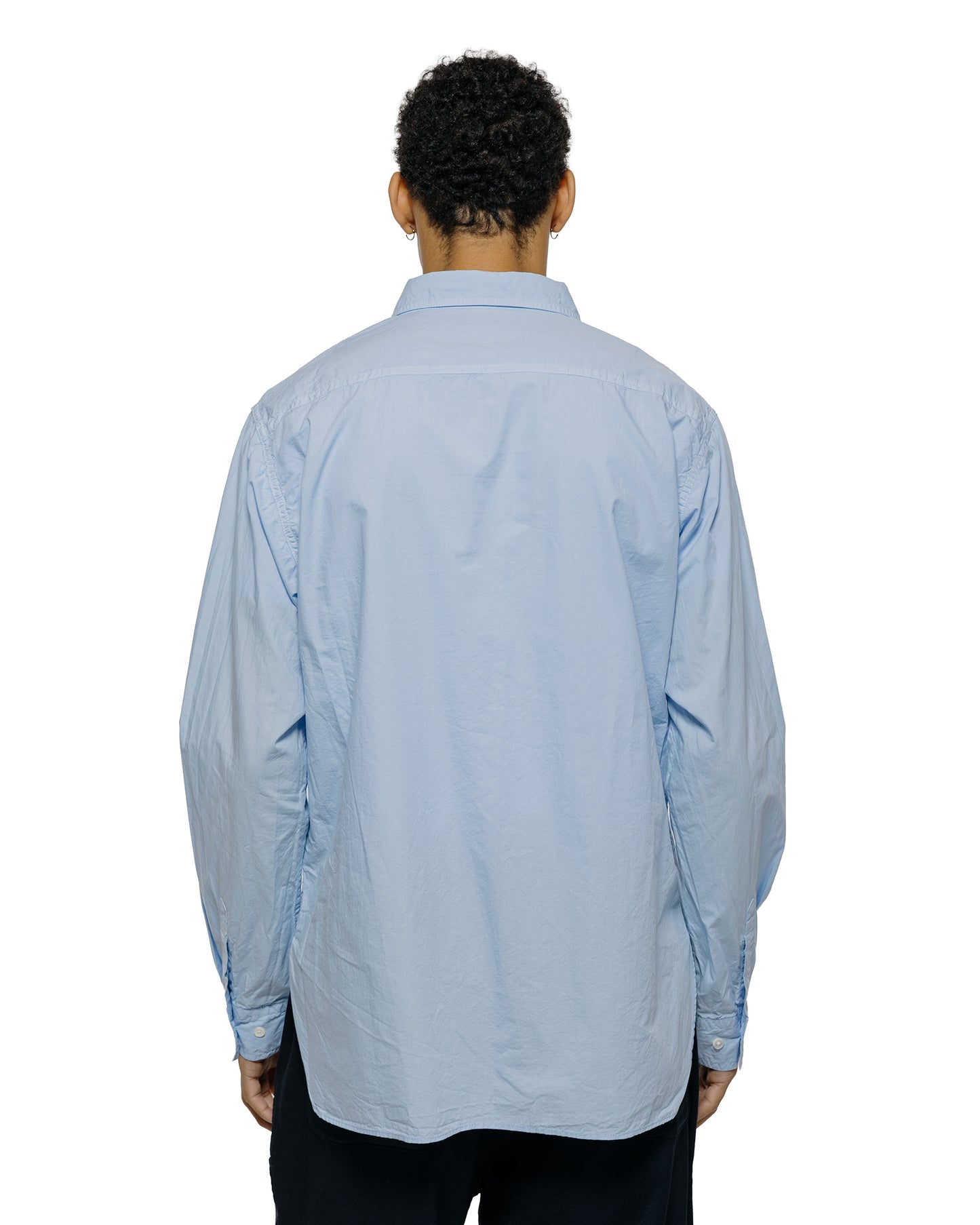 lost & found Sage de Cret Sage de Cret Organic Cotton Bloadcloth Regular Collar Shirt L/S Saxe Blue