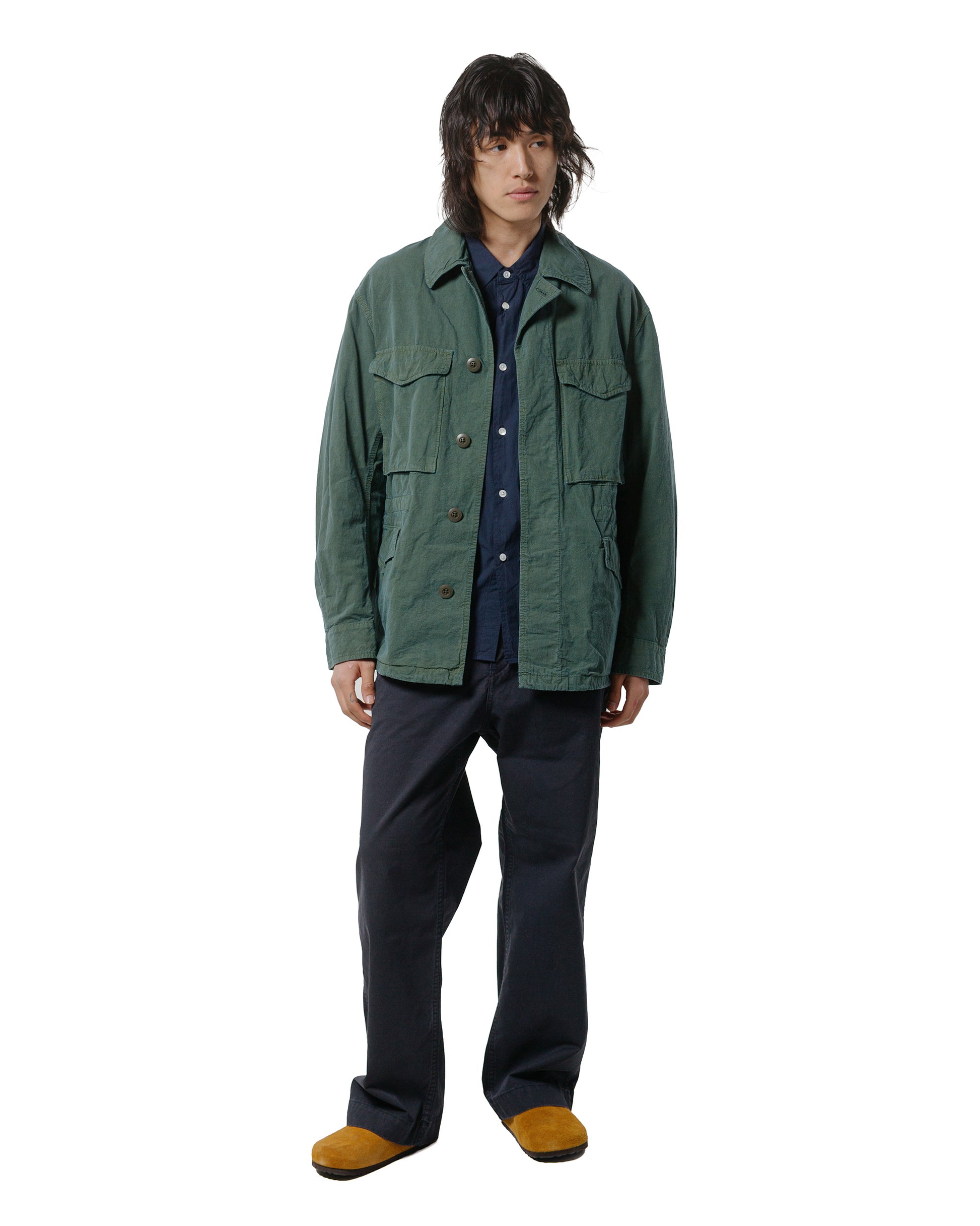 lost & found Sage de Cret Sage de Cret Organic Cotton Broadcloth Short Sleeve Regular Collar Shirt Navy