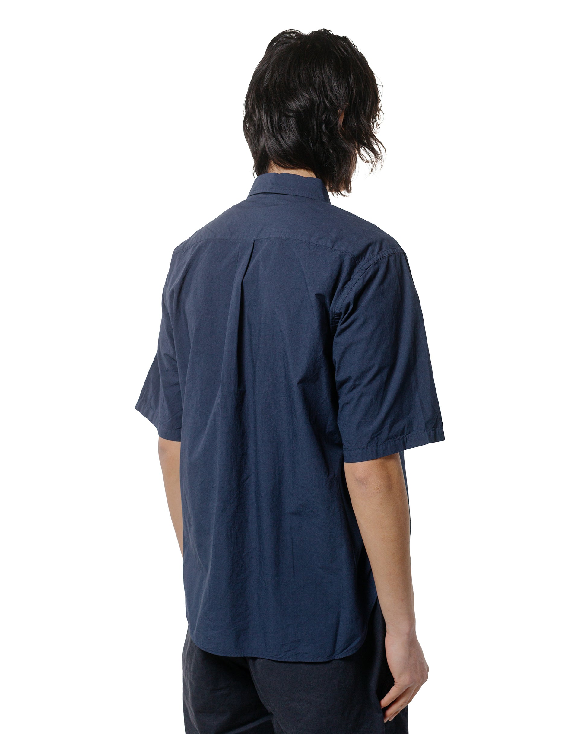 lost & found Sage de Cret Sage de Cret Organic Cotton Broadcloth Short Sleeve Regular Collar Shirt Navy