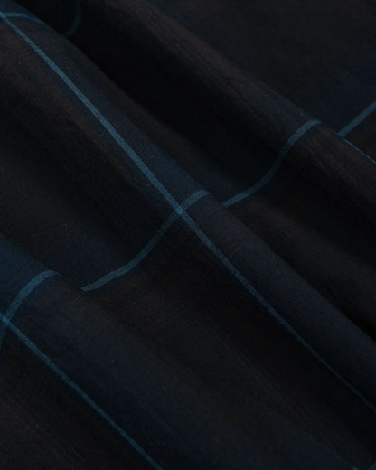 lost & found Sage de Cret Sage de Cret Organic Cotton Madras Pigmnet CT Long Regular Collar Shirt Navy