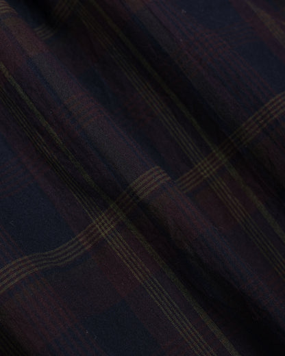 lost & found Sage de Cret Sage de Cret Organic Cotton Madras Pigmnet CT Long Regular Collar Shirt Wine