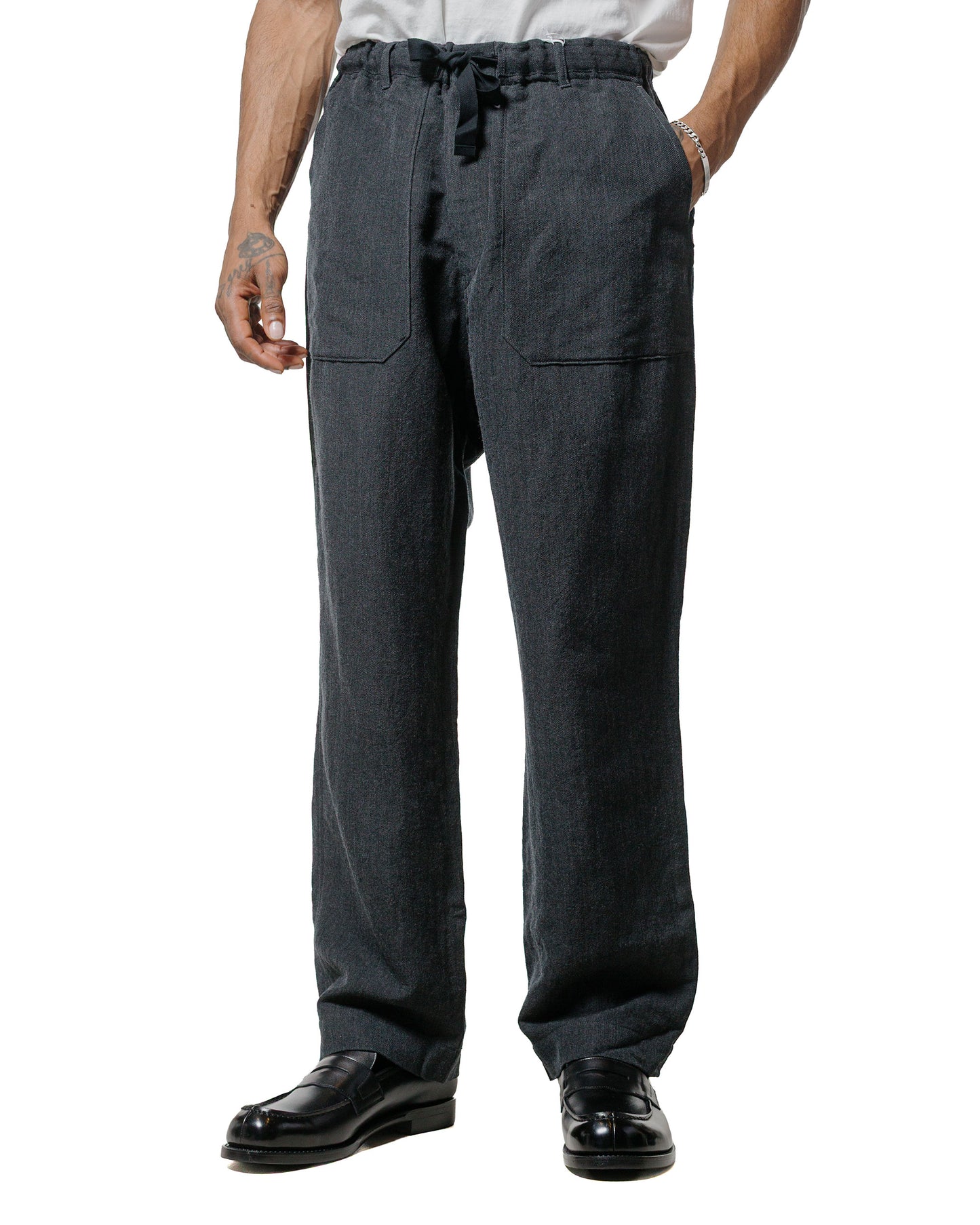 lost & found Sage de Cret Sage de Cret Serge Wide Baker Pants Charcoal