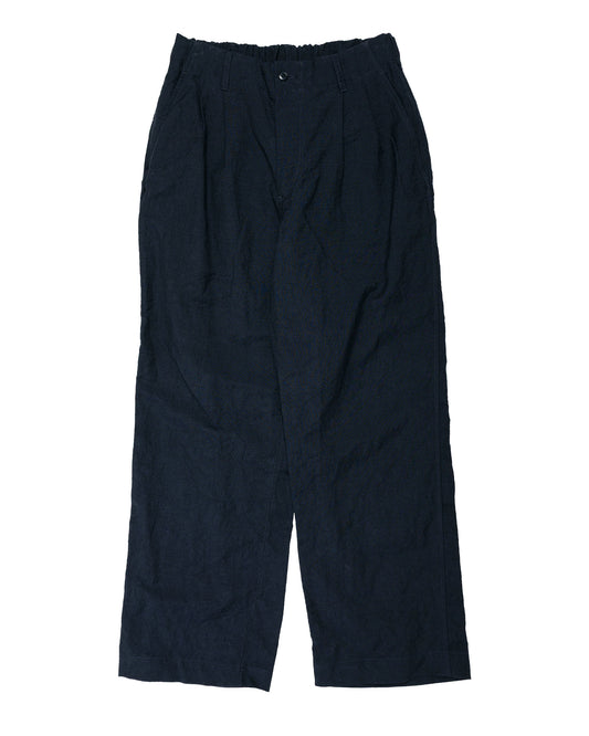 Sage de Cret WOLI Tumble Washed Double Pleated Baggy Pants Navy