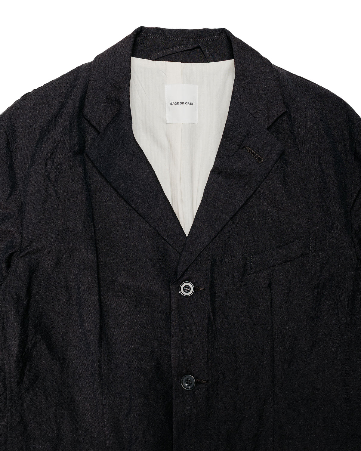 Sage de Cret WOLI Tumble Washed Three-Button Tailored Jacket Brown