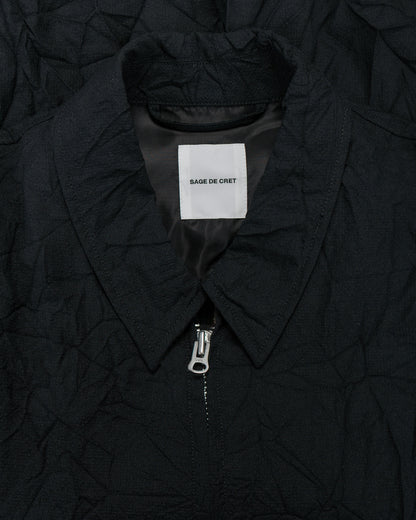 lost & found Sage de Cret Sage de Cret WO/LI Crinkle Full Zip Jacket Black