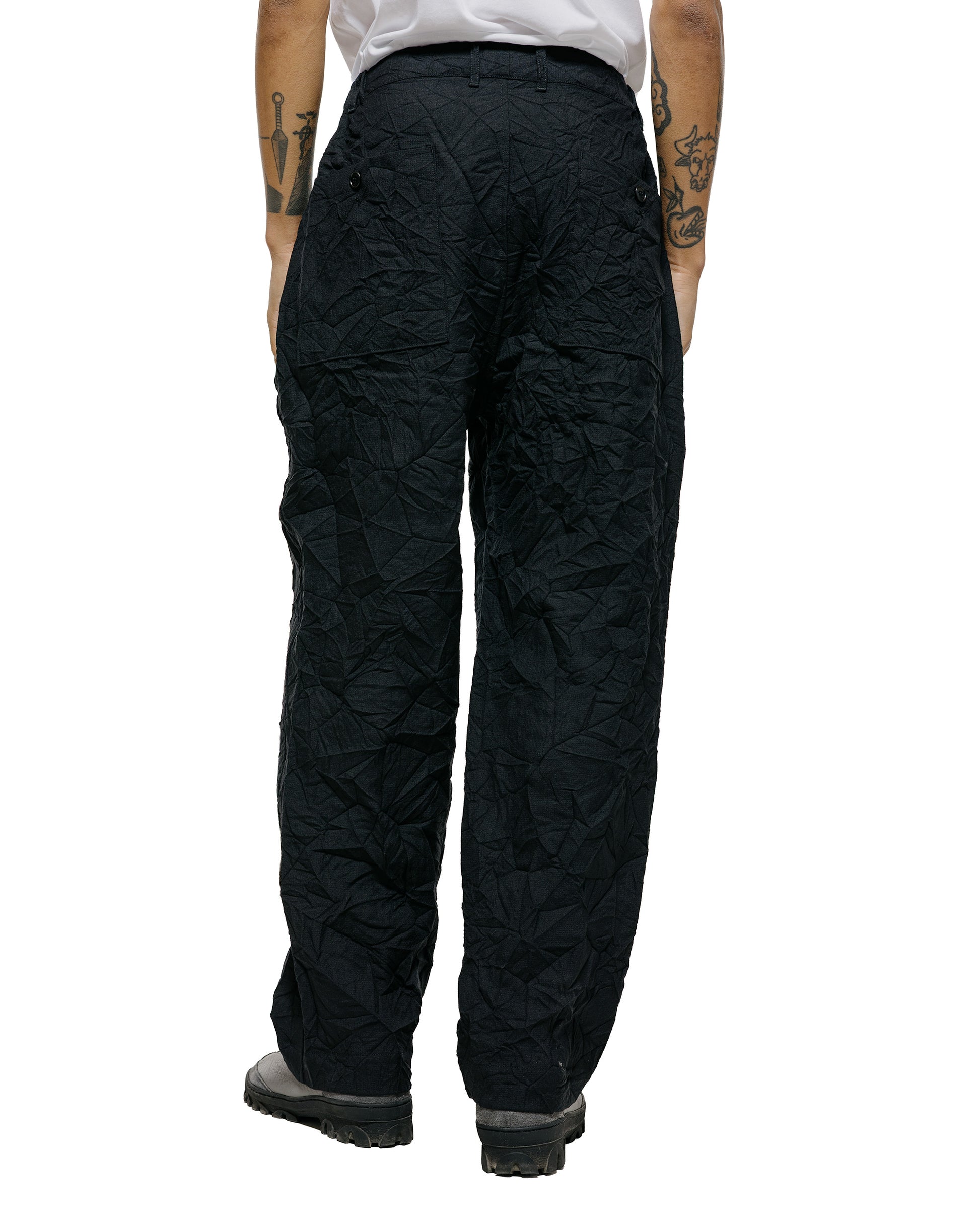 lost & found Sage de Cret Sage de Cret WO/LI Crinkle Single Pleated Wide Pants Black
