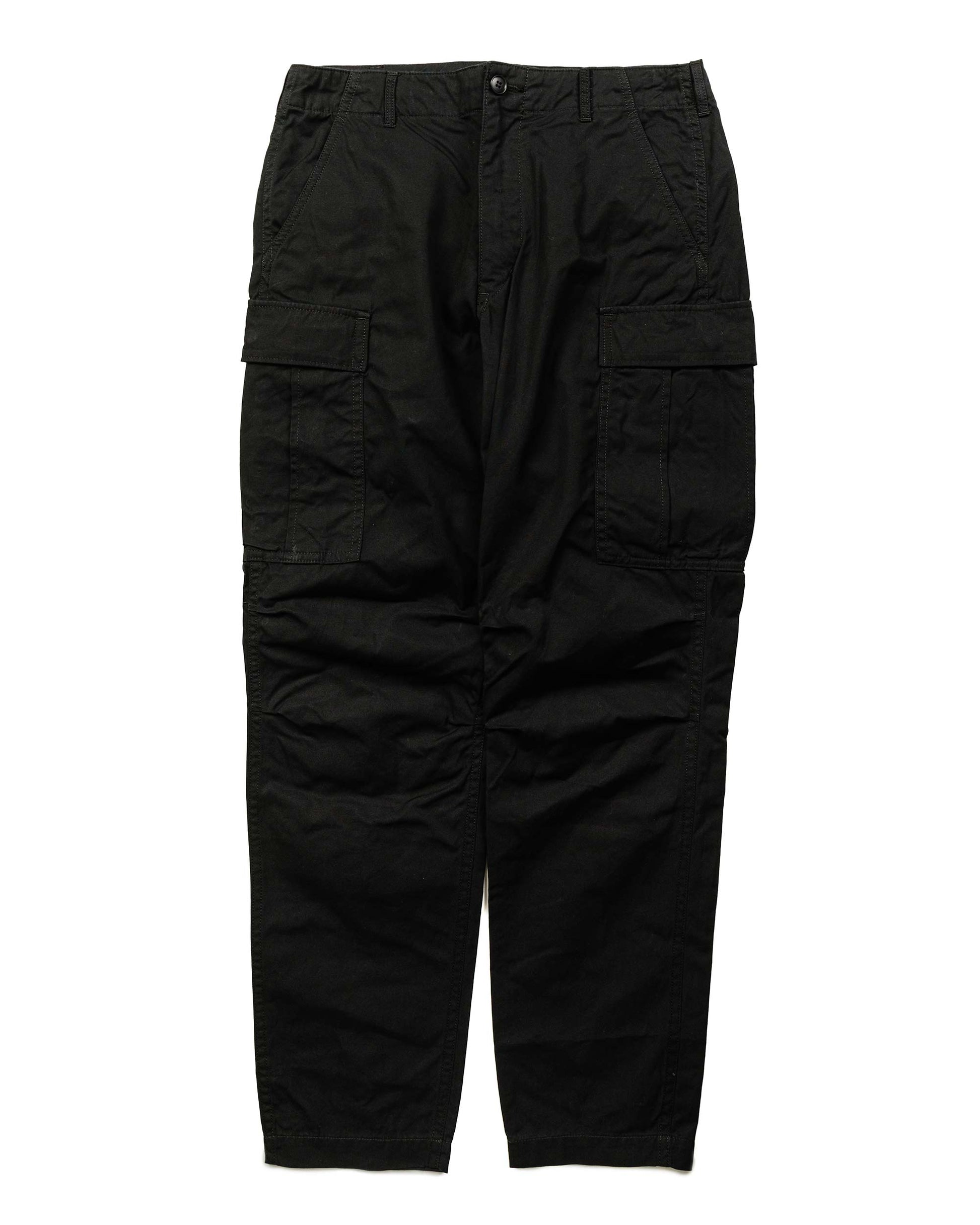 lost & found Sage de Cret Sage de Cret x Lost & Found Coated Cotton/Linen Cargo Trouser Black