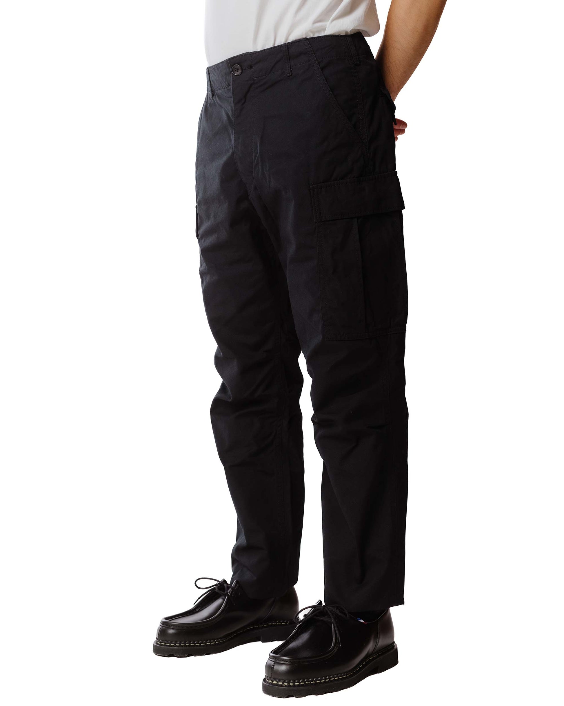 lost & found Sage de Cret Sage de Cret x Lost & Found Coated Cotton/Linen Cargo Trouser Black