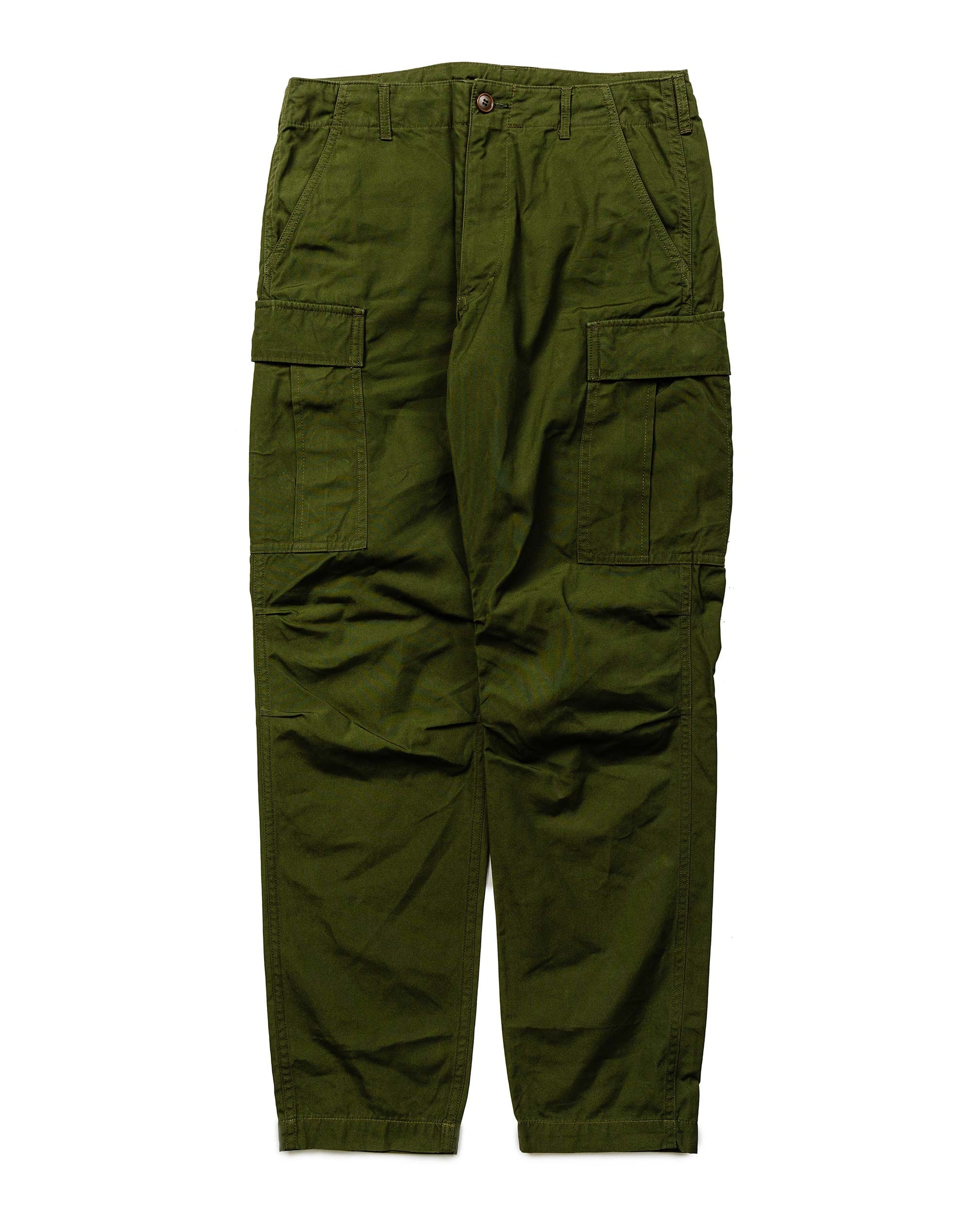 lost & found Sage de Cret Sage de Cret x Lost & Found Coated Cotton/Linen Cargo Trouser Olive