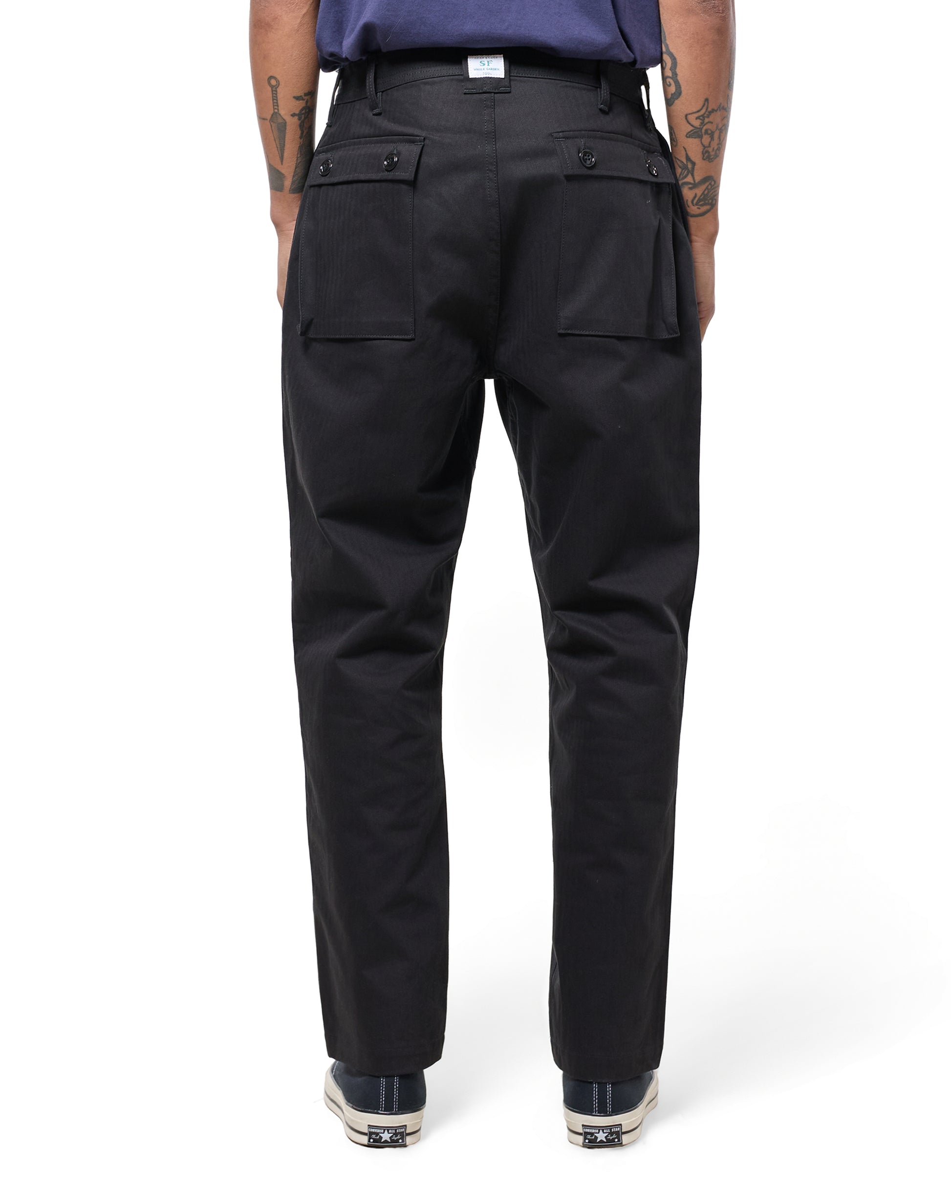 lost & found Sassafras Sassafras G.D.U. Pants Herringbone Twill Black