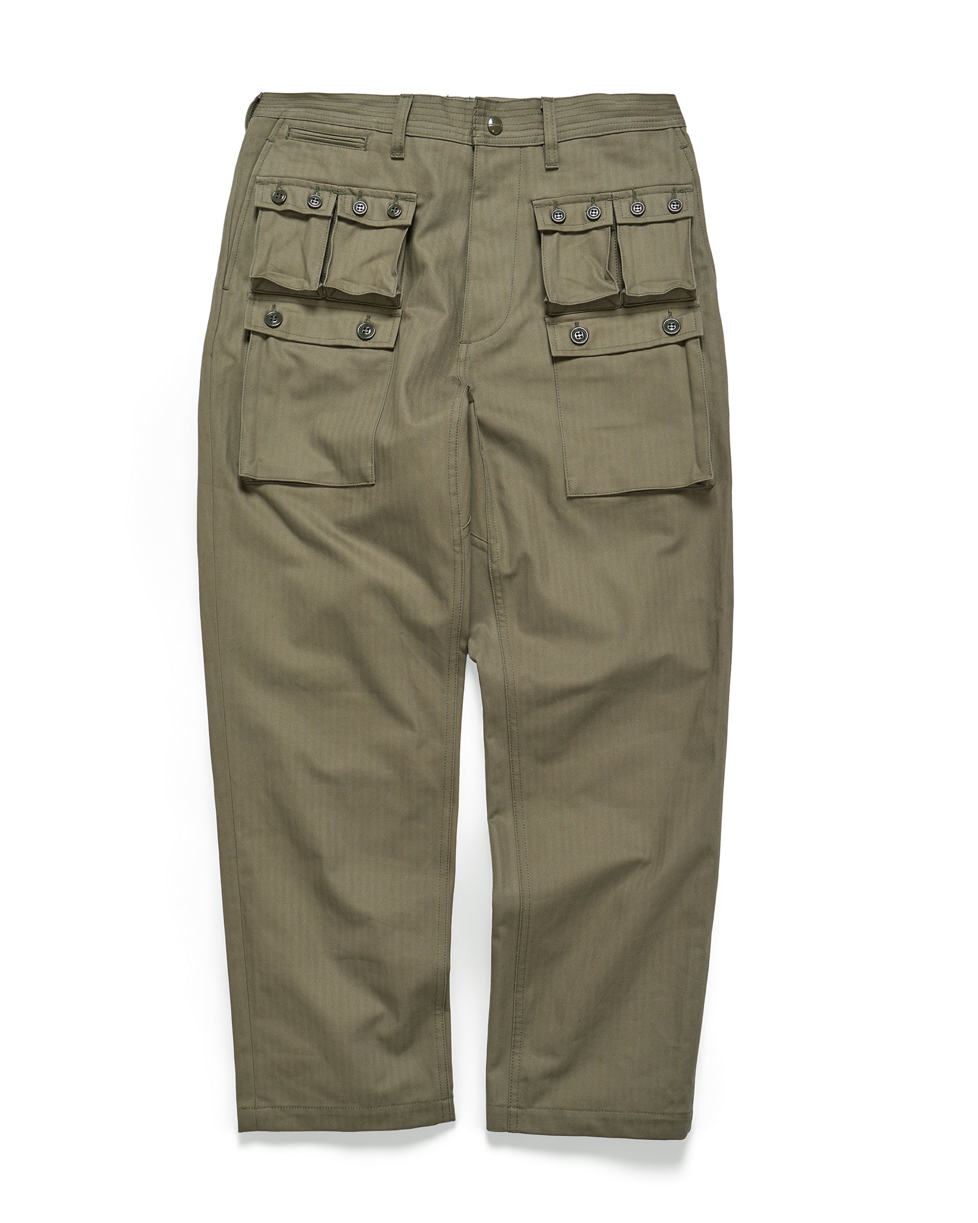 lost & found Sassafras Sassafras G.D.U. Pants Herringbone Twill Olive