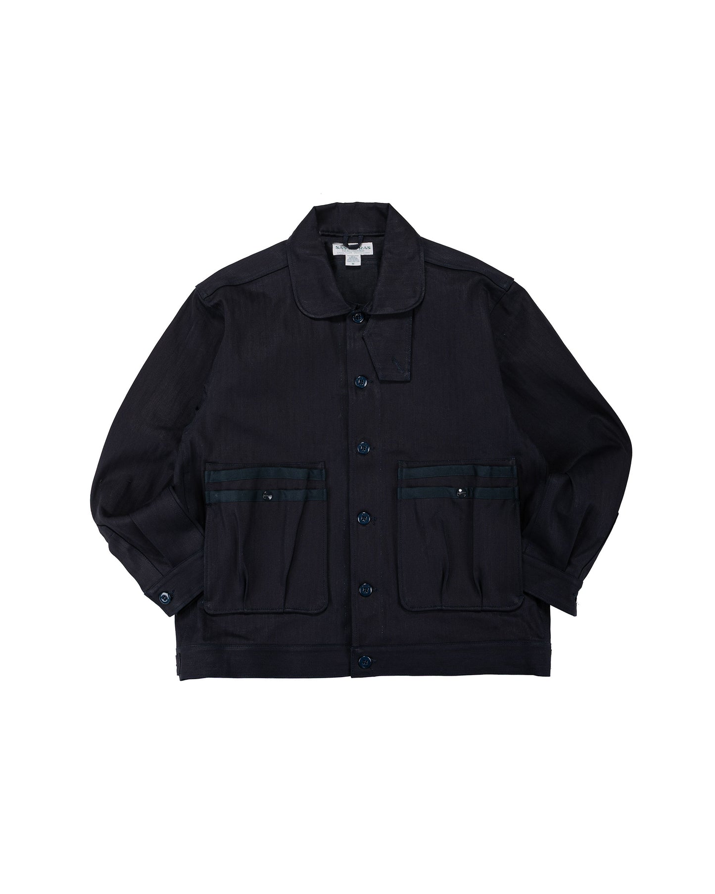 lost & found Sassafras Sassafras Overgrown Trug Jacket Herringbone Twill Indigo/Black