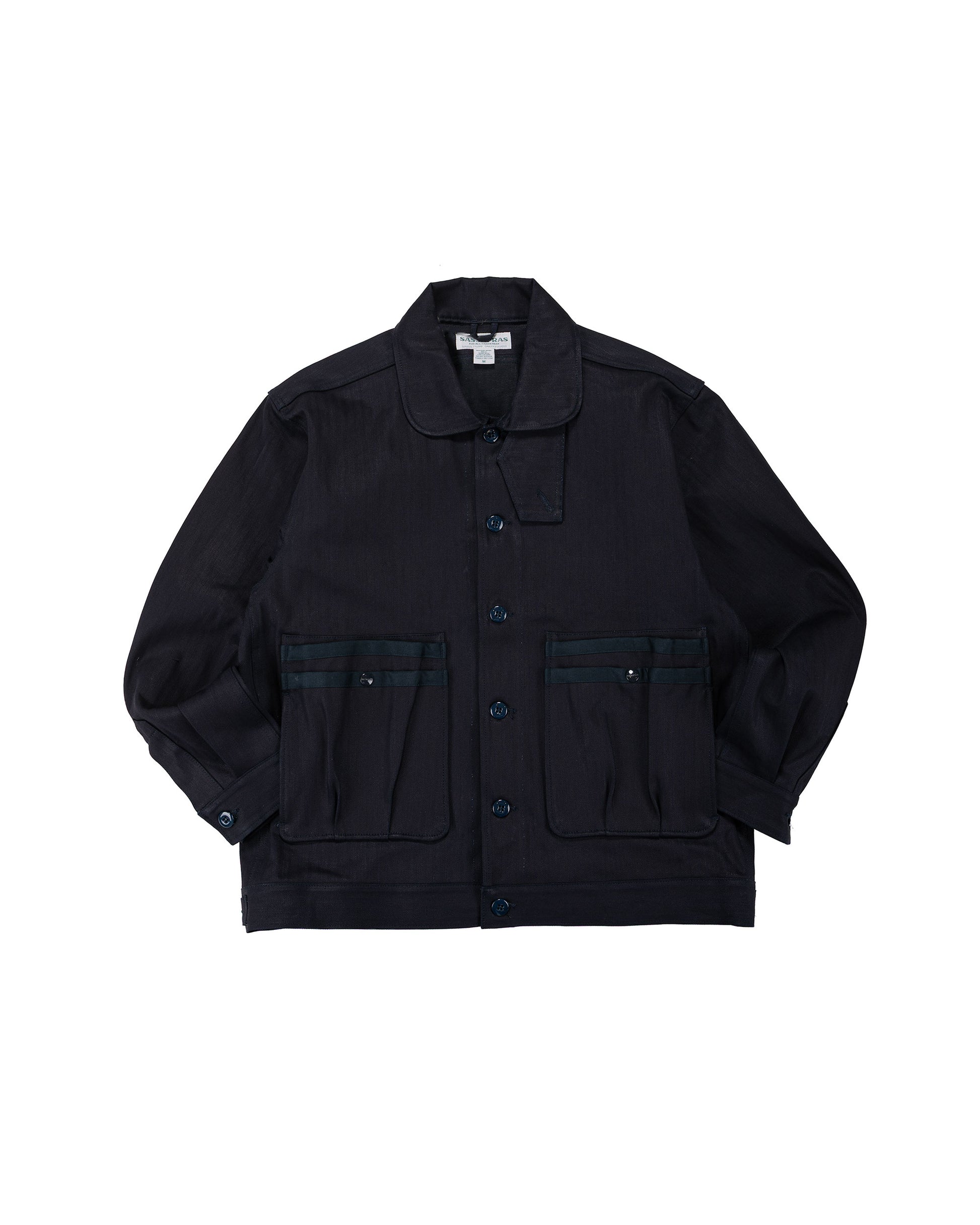 lost & found Sassafras Sassafras Overgrown Trug Jacket Herringbone Twill Indigo/Black