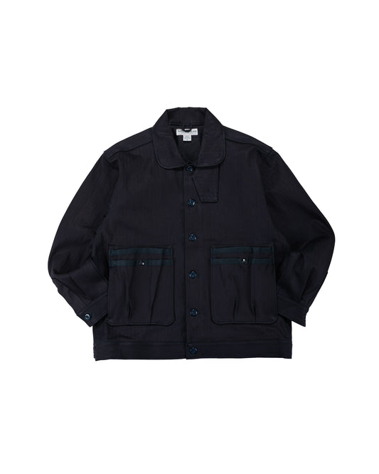 lost & found Sassafras Sassafras Overgrown Trug Jacket Herringbone Twill Indigo/Black