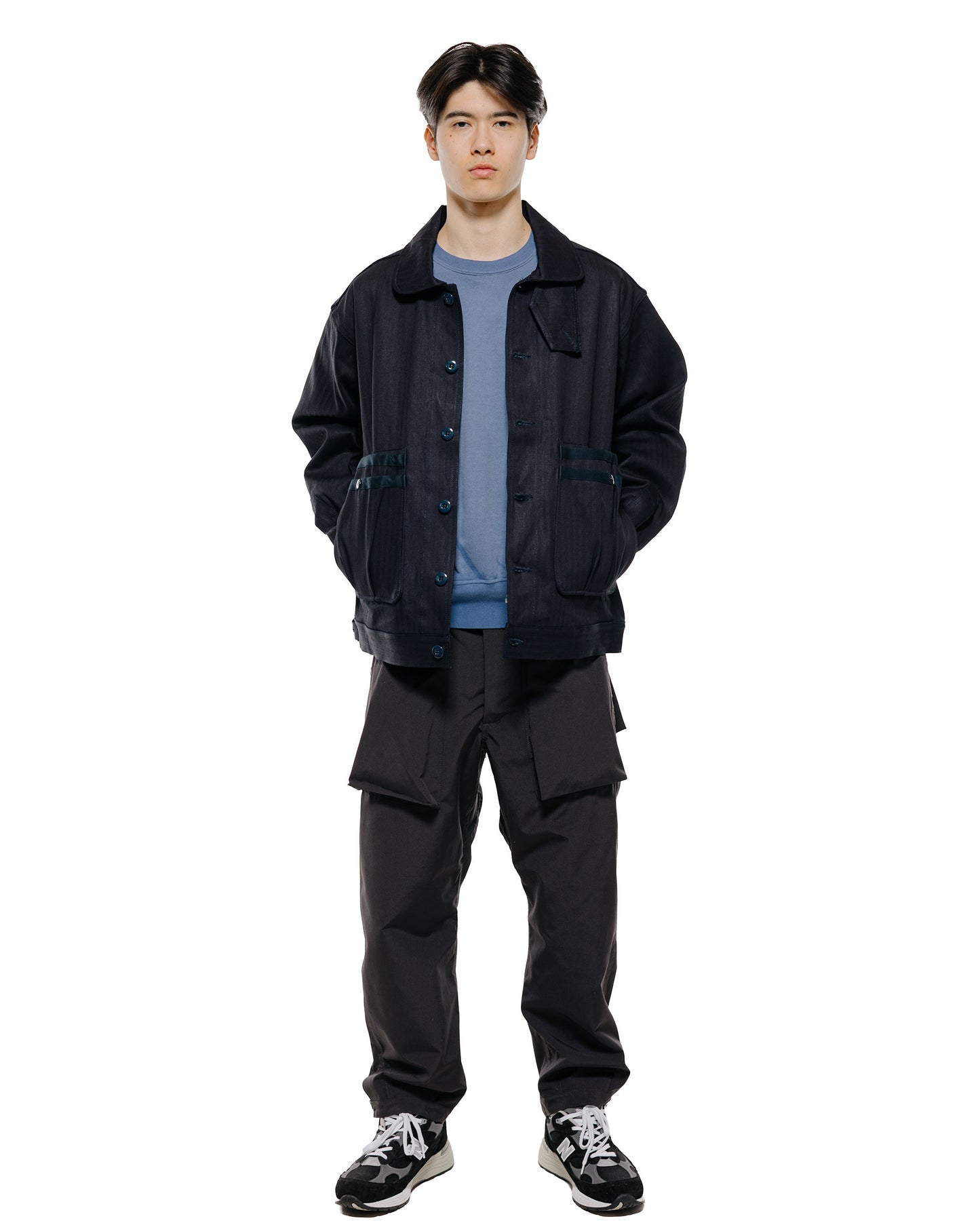 lost & found Sassafras Sassafras Overgrown Trug Jacket Herringbone Twill Indigo/Black