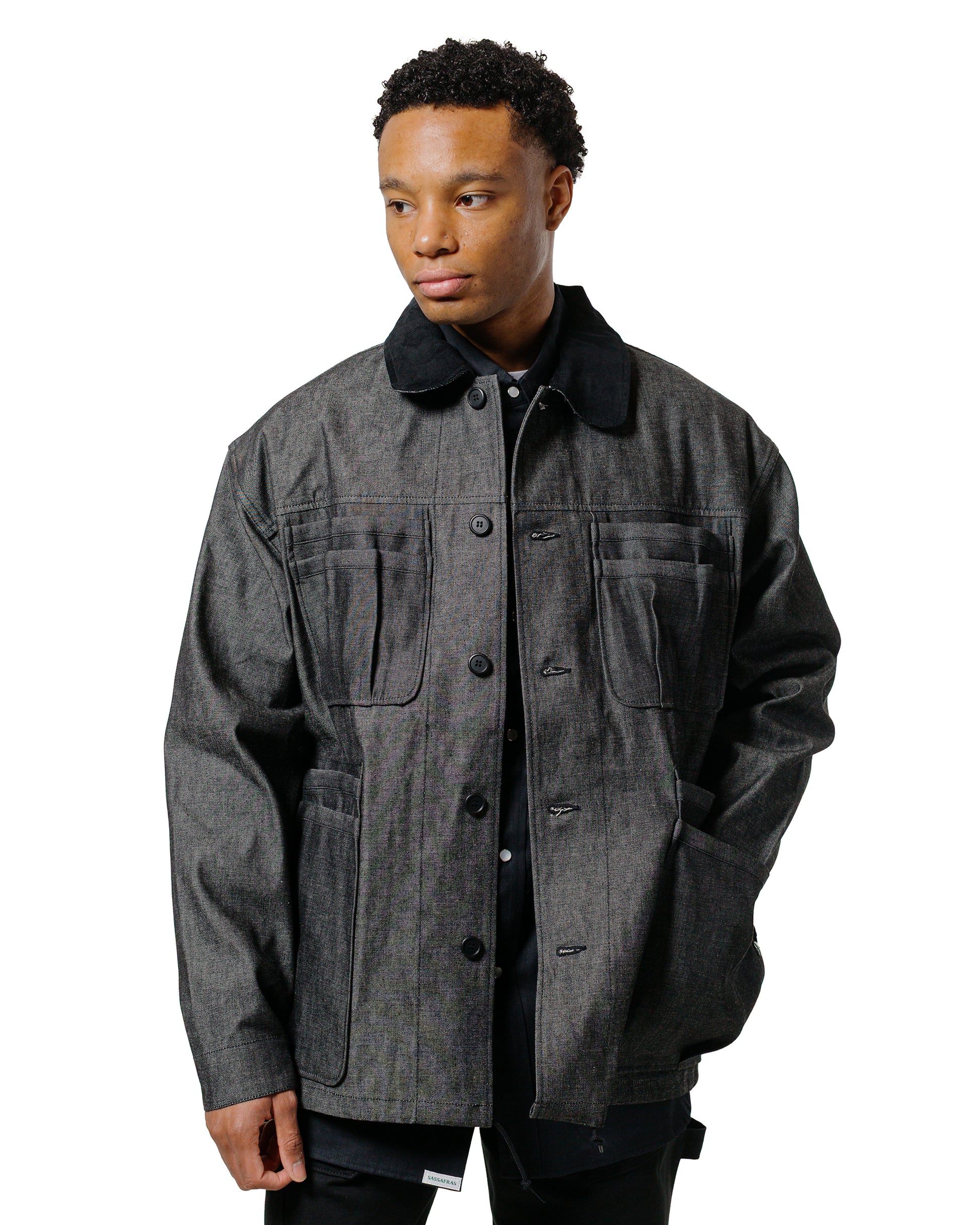 lost & found Sassafras Sassafras Overgrown Warden Jacket 10oz Denim Black