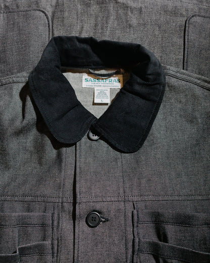 lost & found Sassafras Sassafras Overgrown Warden Jacket 10oz Denim Black