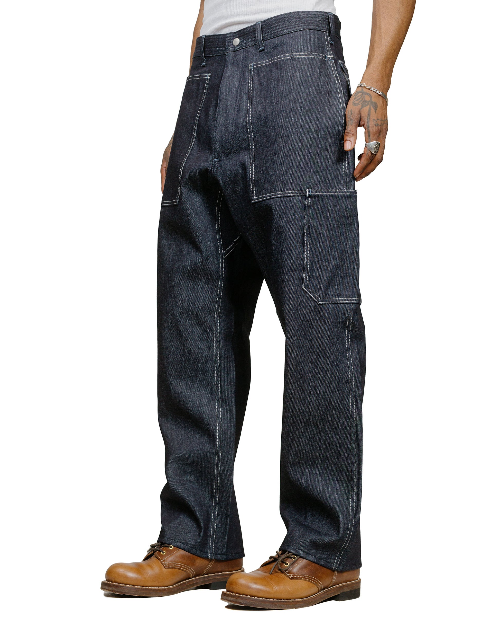 lost & found Sassafras Sassafras T.P. Landscaper Pants 13oz Slab Denim Indigo