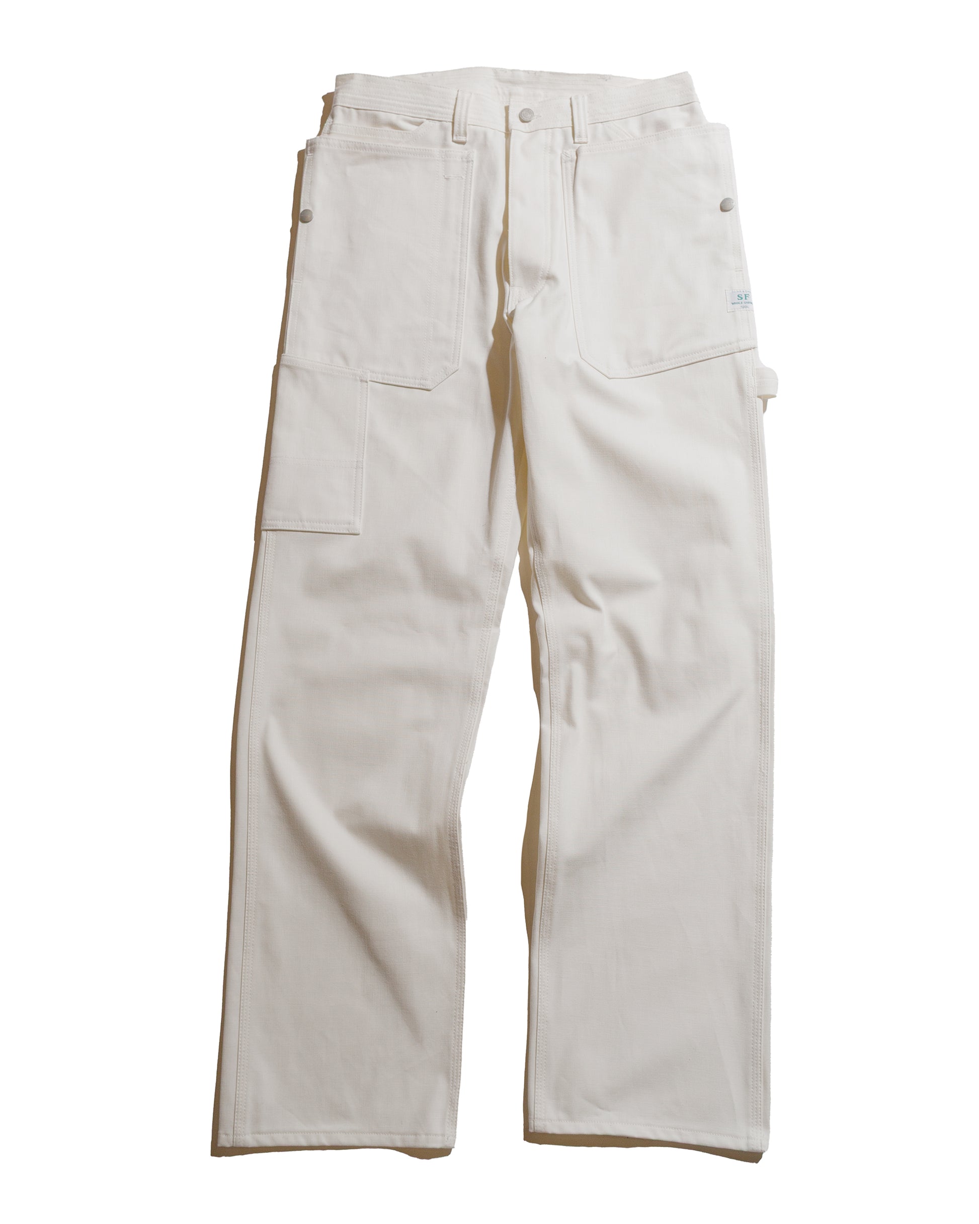 lost & found Sassafras Sassafras Fall Leaf Gardener Pants Selvedge Duck Off White