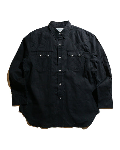 lost & found Sassafras Sassafras Weeds Digger Shirt 6.5oz Herringbone Denim Black