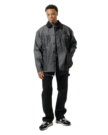 lost & found Sassafras Sassafras Weeds Digger Shirt 6.5oz Herringbone Denim Black