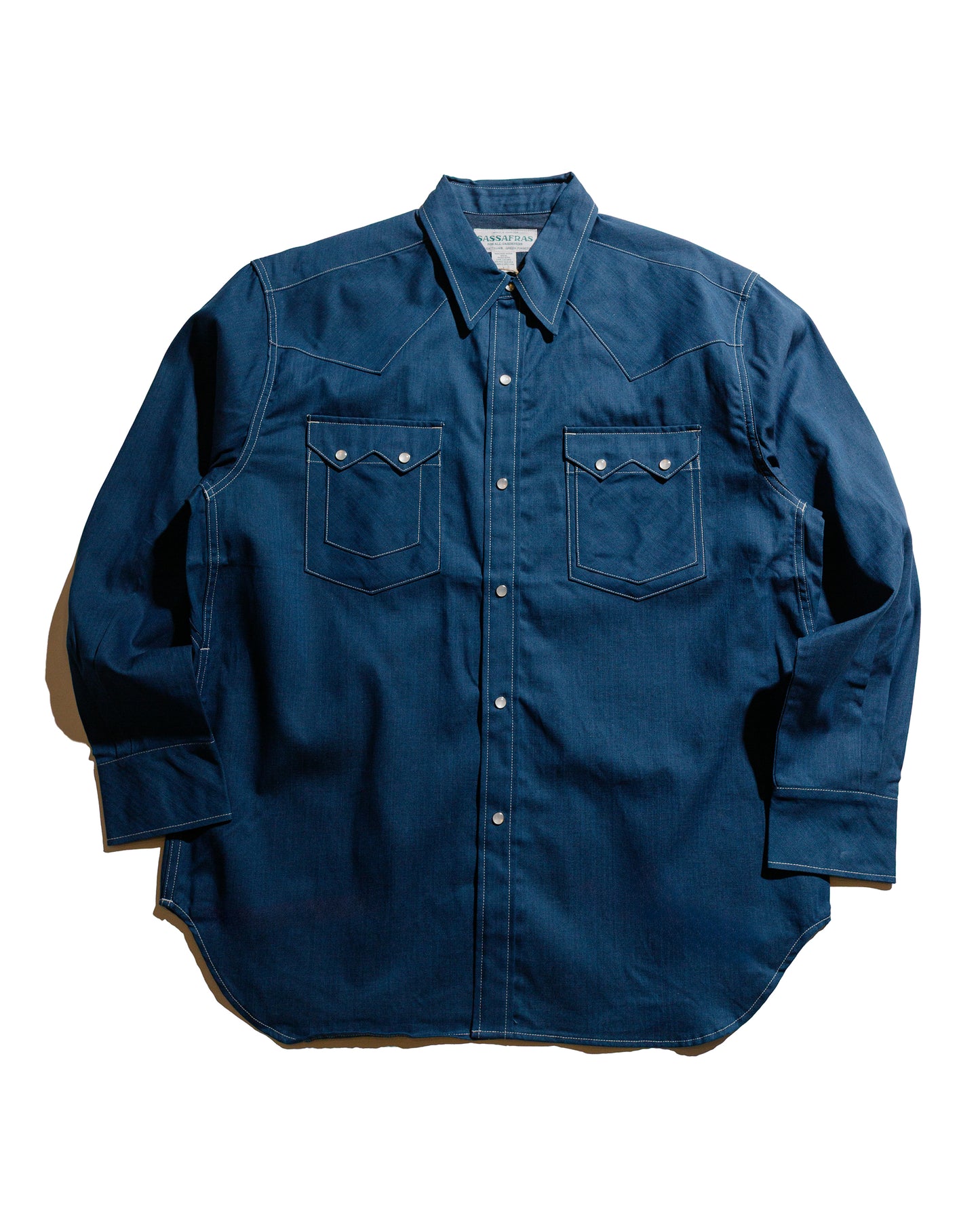 lost & found Sassafras Sassafras Weeds Digger Shirt 6.5oz Herringbone Denim Indigo