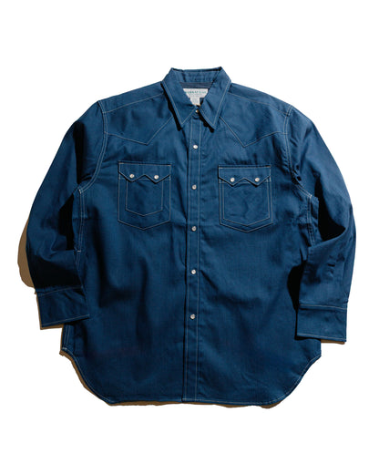 lost & found Sassafras Sassafras Weeds Digger Shirt 6.5oz Herringbone Denim Indigo