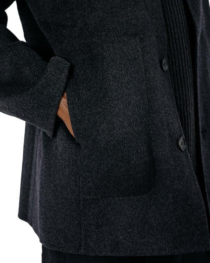 Seya. Double Face Work Jacket / Silk Blended Merino Wool Ash Charcoal