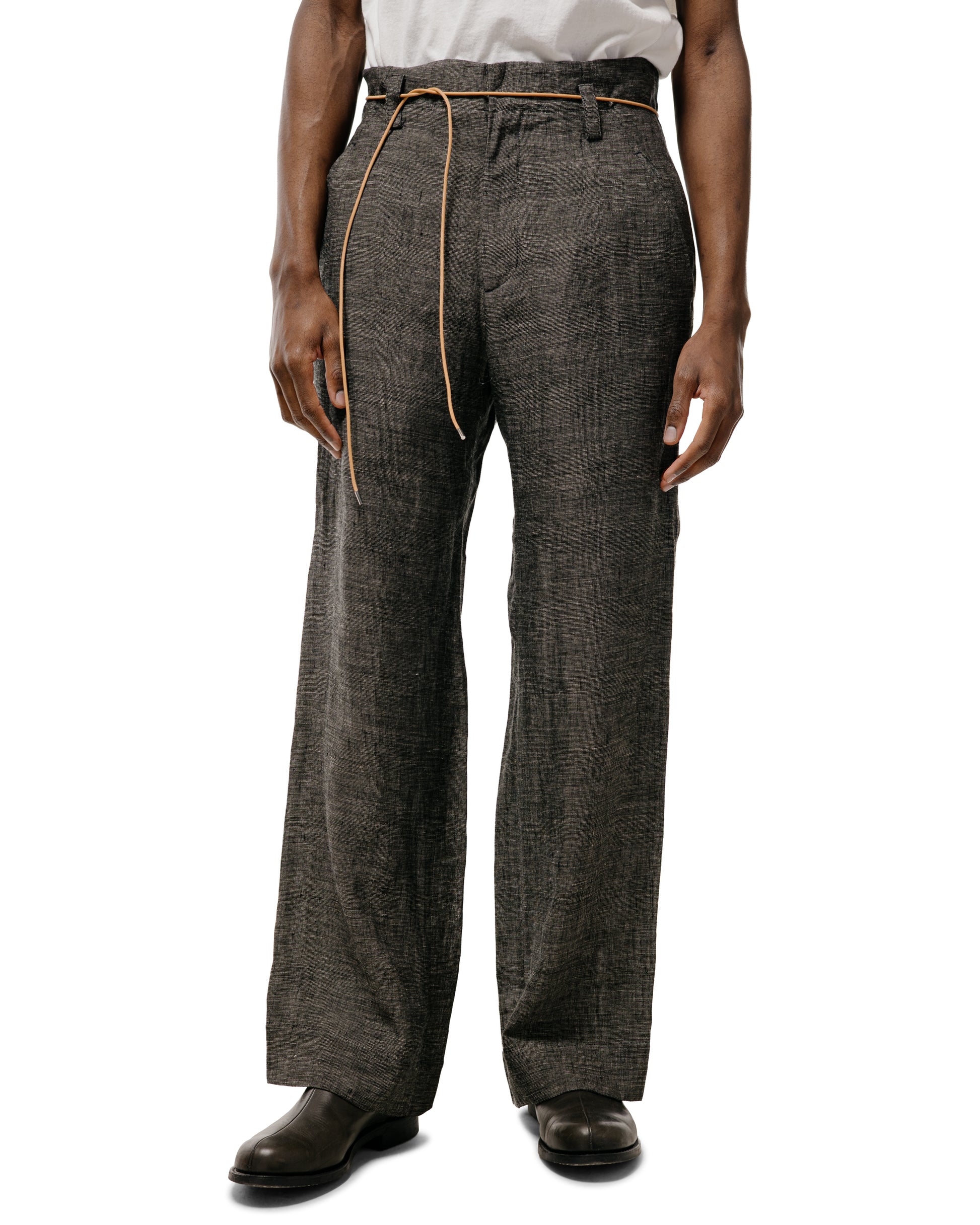 lost & found Seya. Seya. Nam Ou River Trip Pants/Linen Mesh Black Mix