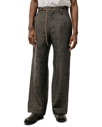 lost & found Seya. Seya. Nam Ou River Trip Pants/Linen Mesh Black Mix