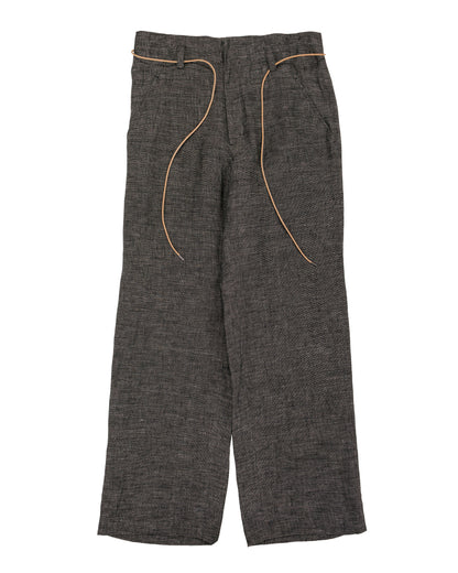 lost & found Seya. Seya. Nam Ou River Trip Pants/Linen Mesh Black Mix