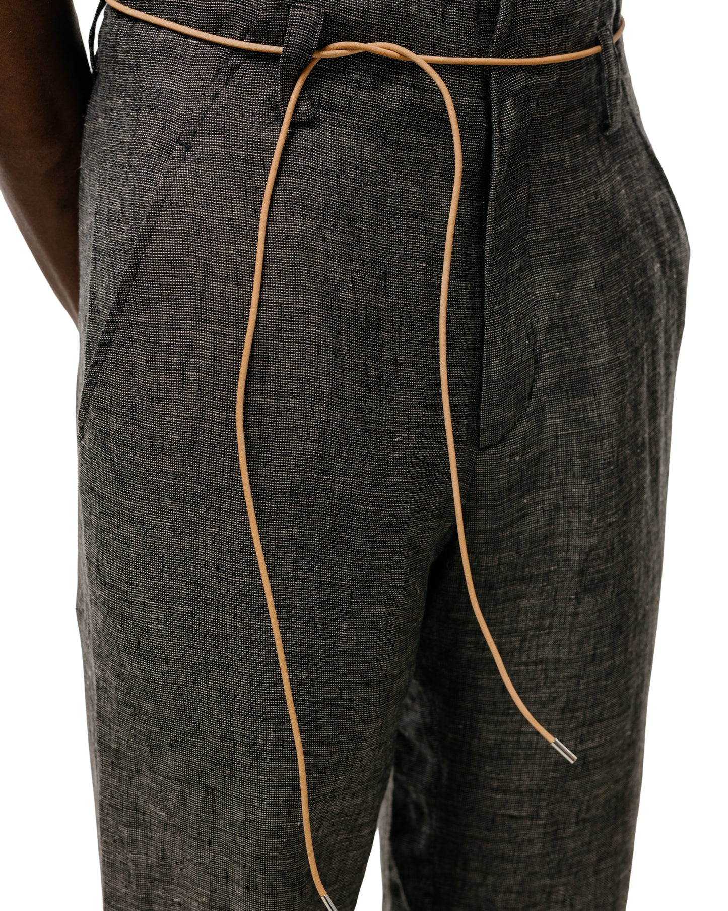lost & found Seya. Seya. Nam Ou River Trip Pants/Linen Mesh Black Mix