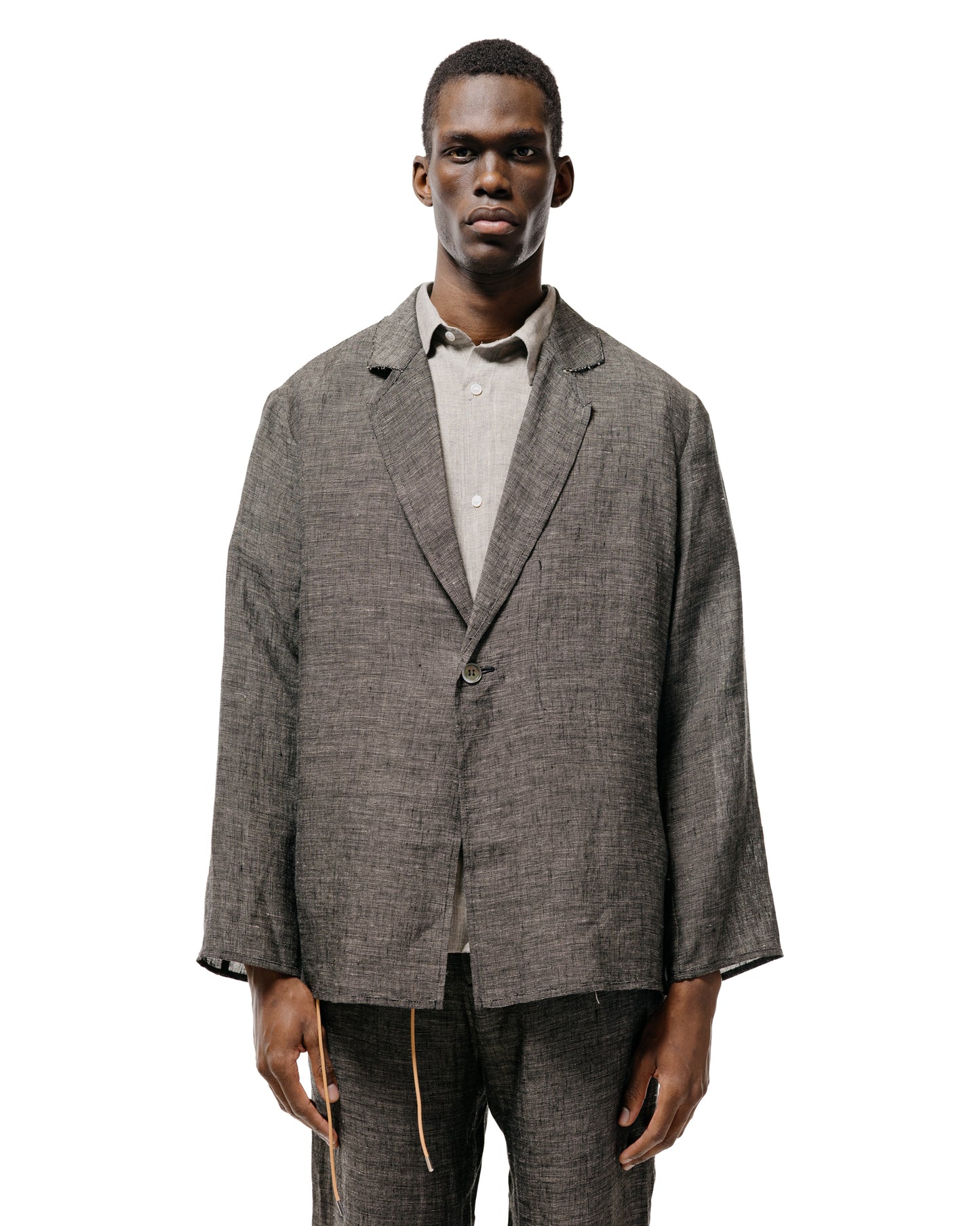 lost & found Seya. Seya. Nam Ou Zero Jacket/Linen Mesh Black Mix