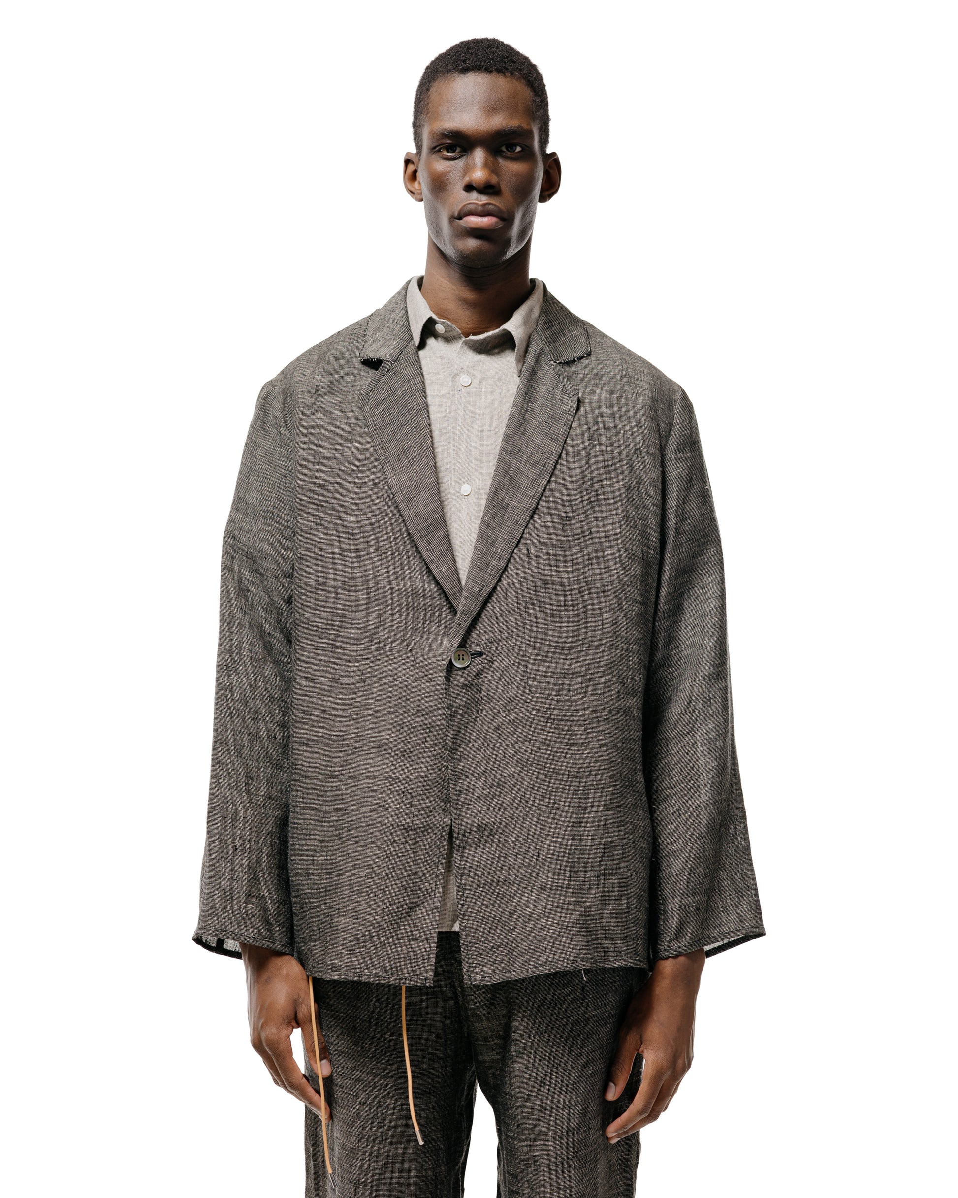 lost & found Seya. Seya. Nam Ou Zero Jacket/Linen Mesh Black Mix
