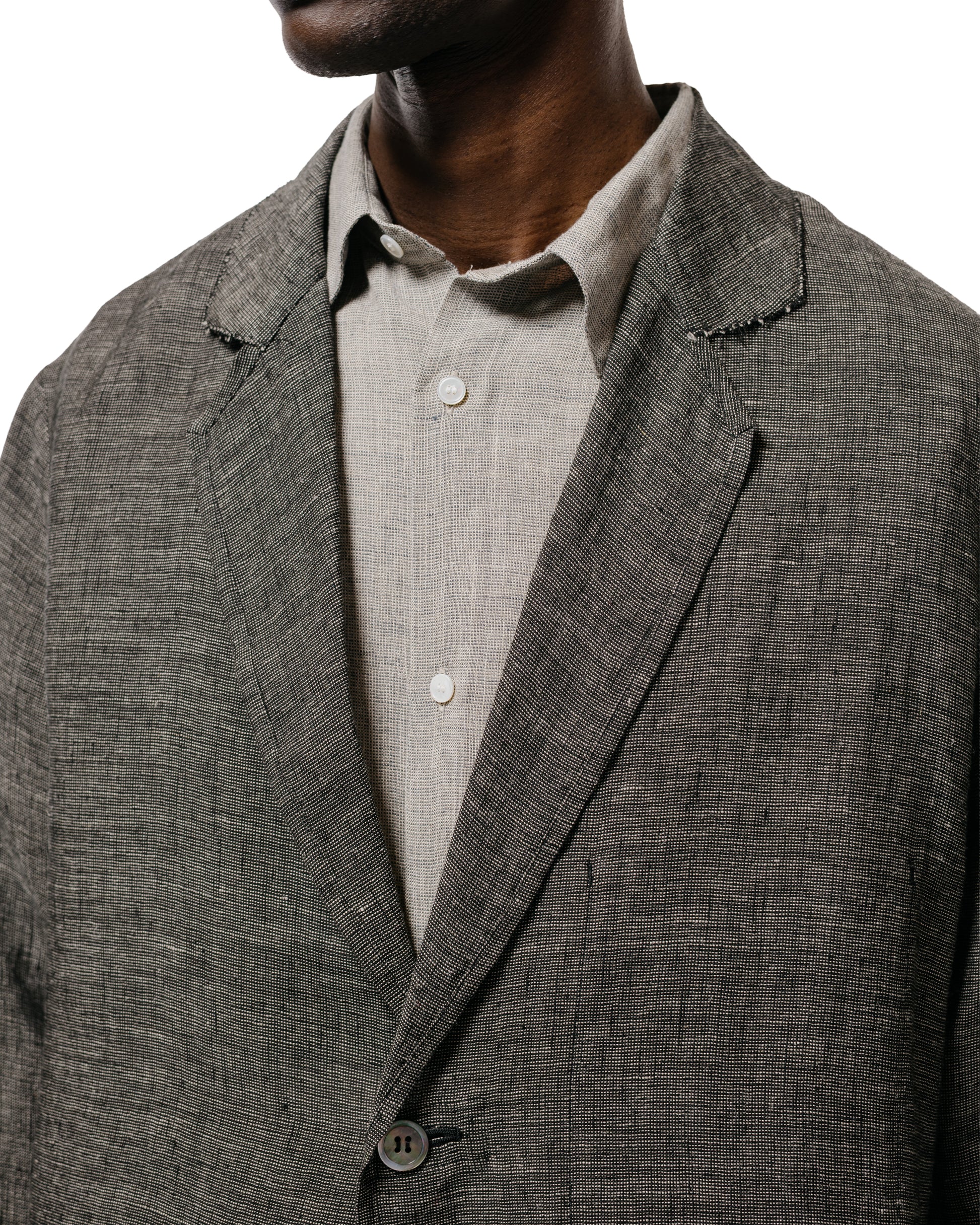 lost & found Seya. Seya. Nam Ou Zero Jacket/Linen Mesh Black Mix