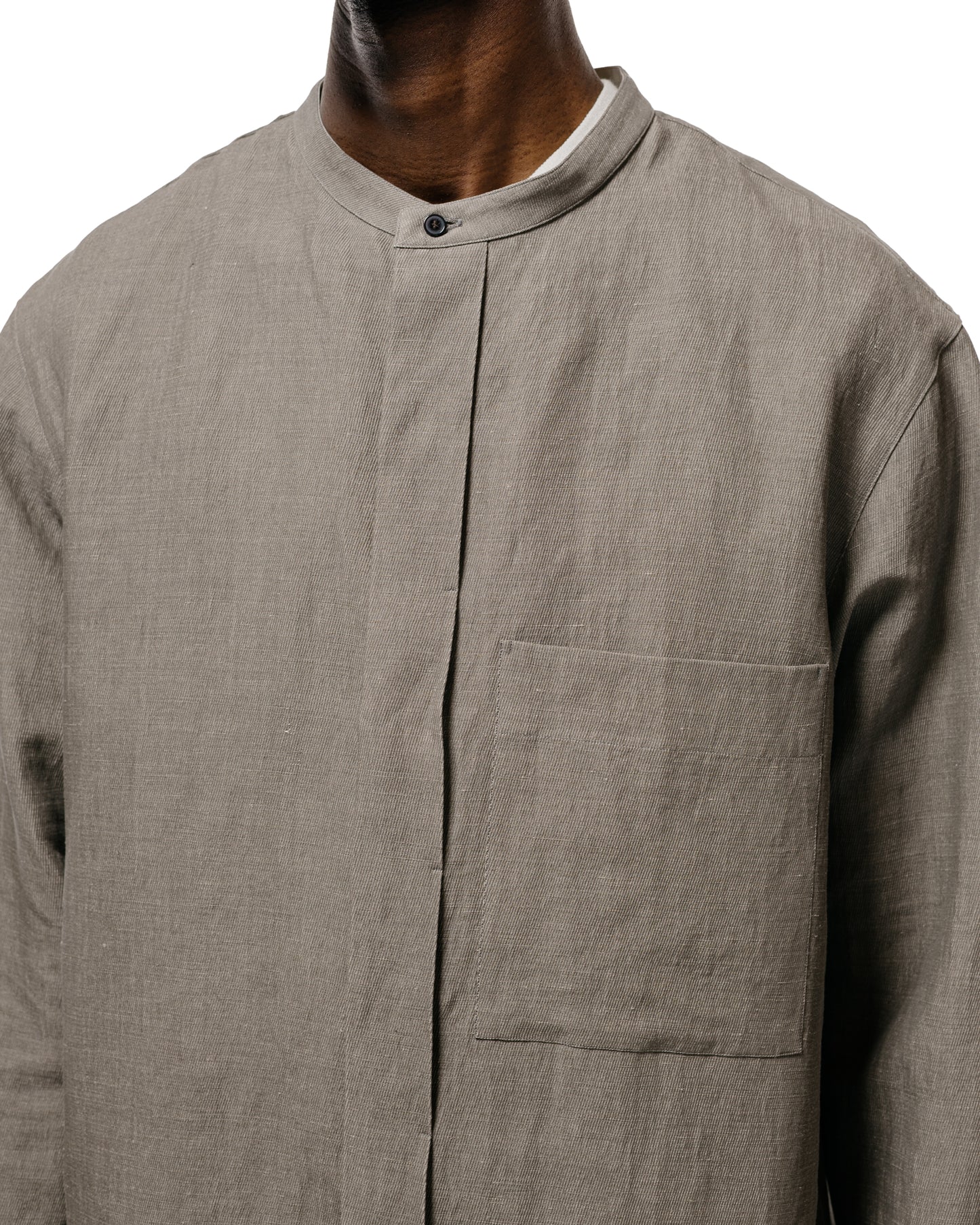 lost & found Seya. Seya. Riverman Overshirt/Kersey Chambray Linen Clay