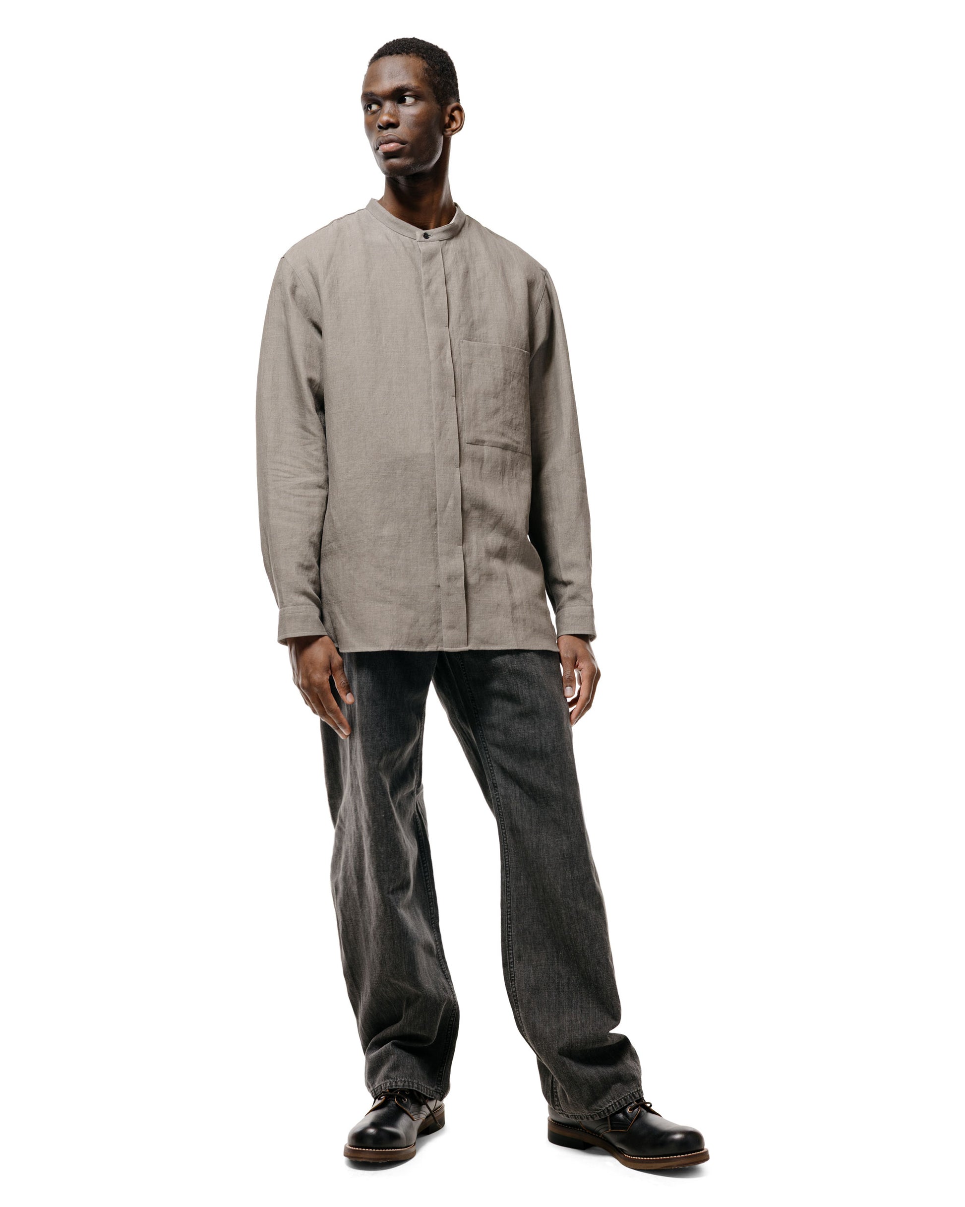 lost & found Seya. Seya. Riverman Overshirt/Kersey Chambray Linen Clay